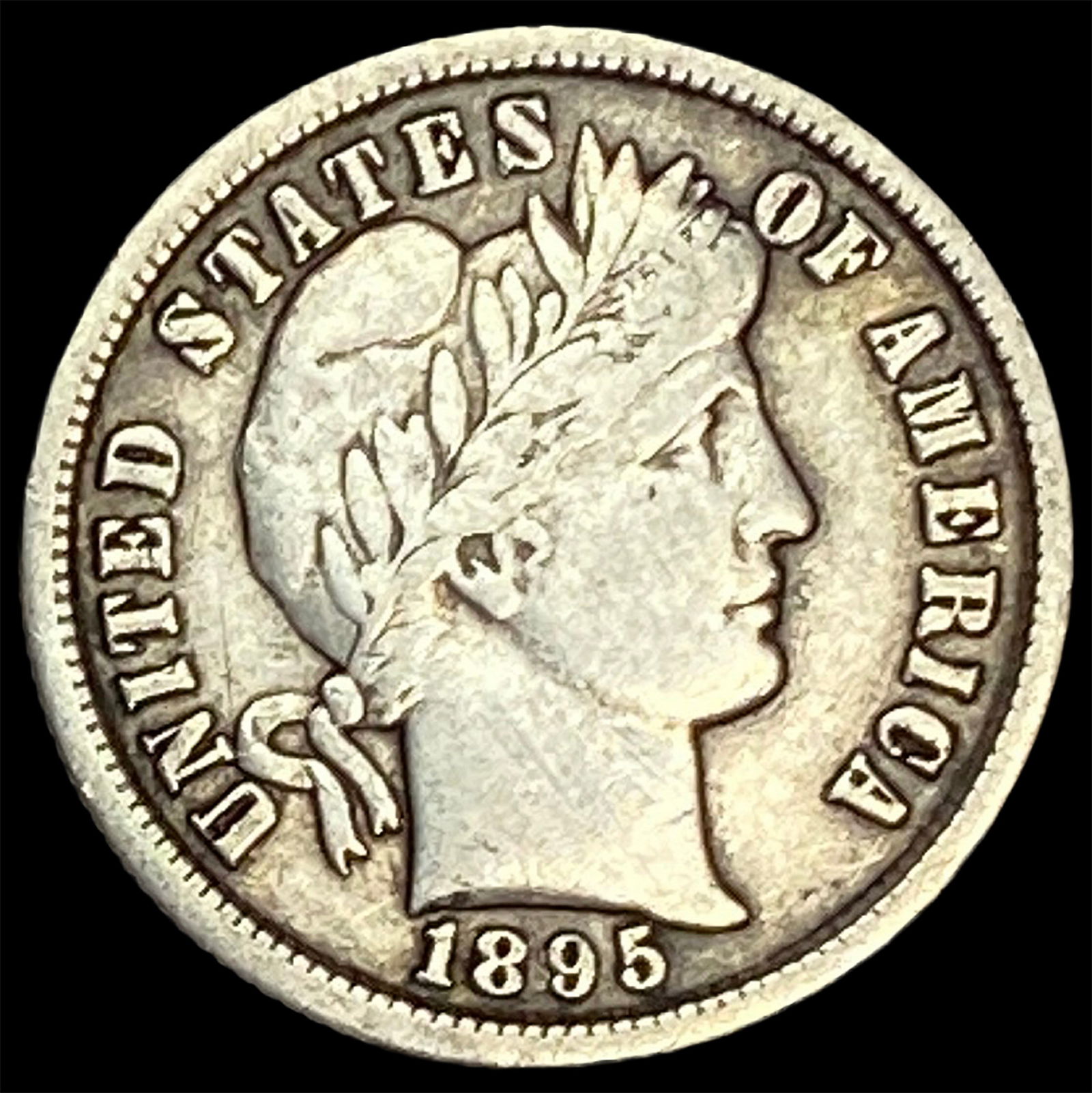 1895-S Silver Barber Dime NICELY CIRCULATED (1 of 2)