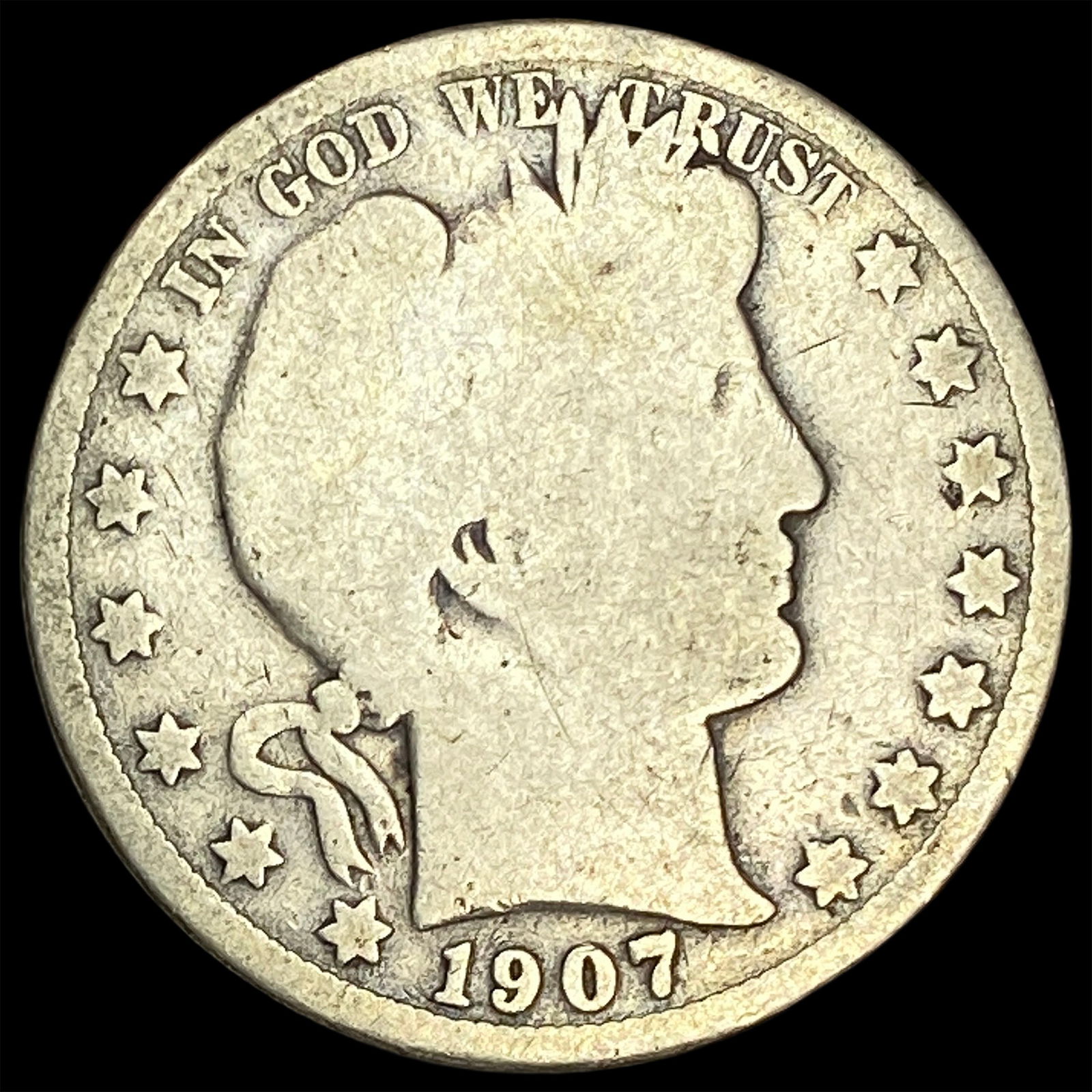 1907-O Silver Barber Half Dollar NICELY CIRCULATED (1 of 2)