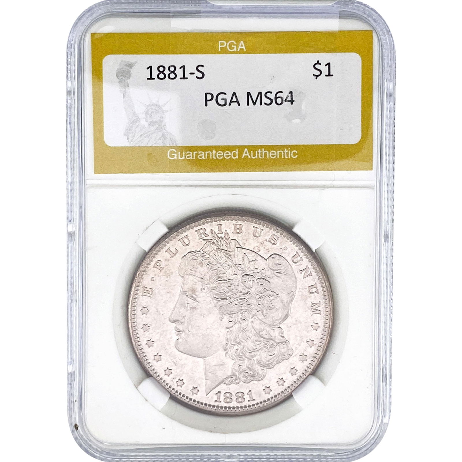 1881-S Morgan Silver Dollar PGA MS64: 1881-S Morgan Silver Dollar PGA MS64