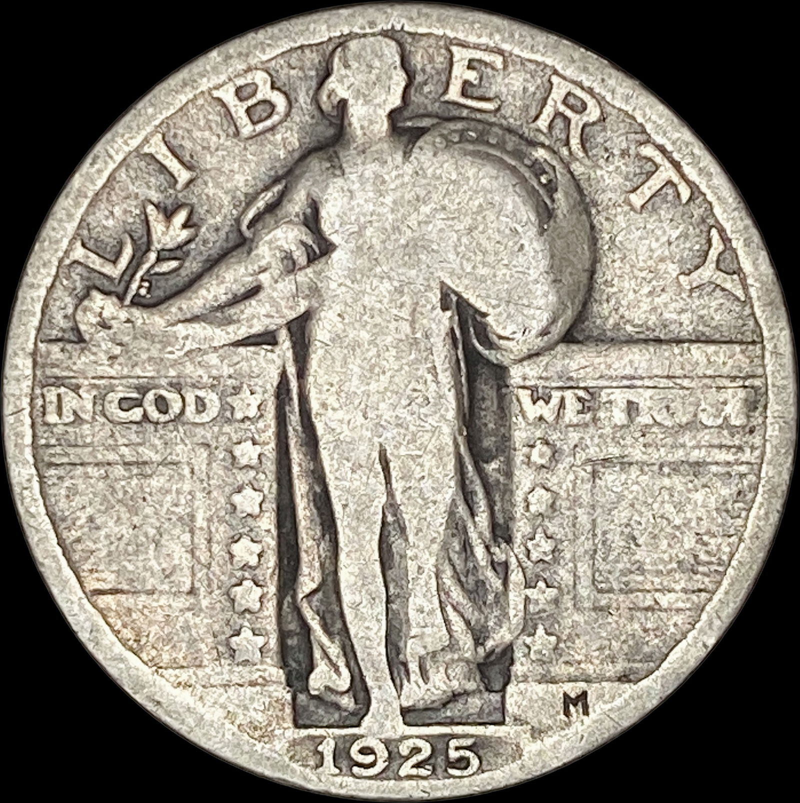 1925 Silver Standing Liberty Quarter NICELY CIRCULATED (1 of 2)