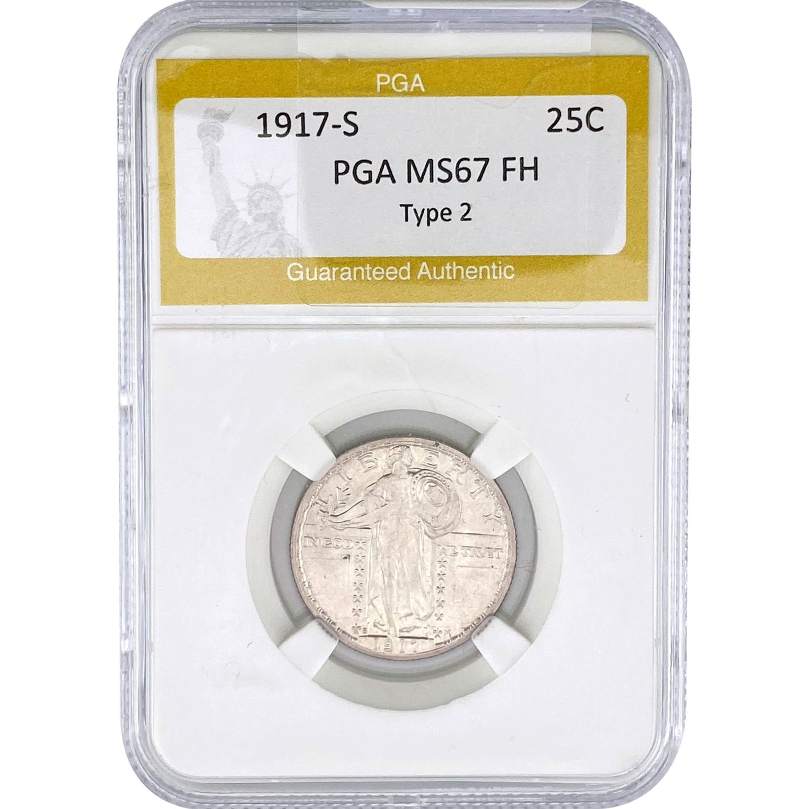1917-S Standing Liberty Quarter PGA MS67 FH: 1917-S Standing Liberty Quarter PGA MS67 FH