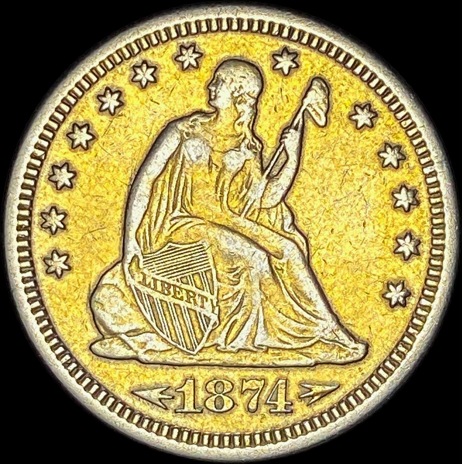 1874-S Arrows Seated Liberty Quarter HIGH GRADE: 1874-S Arrows Seated Liberty Quarter HIGH GRADE