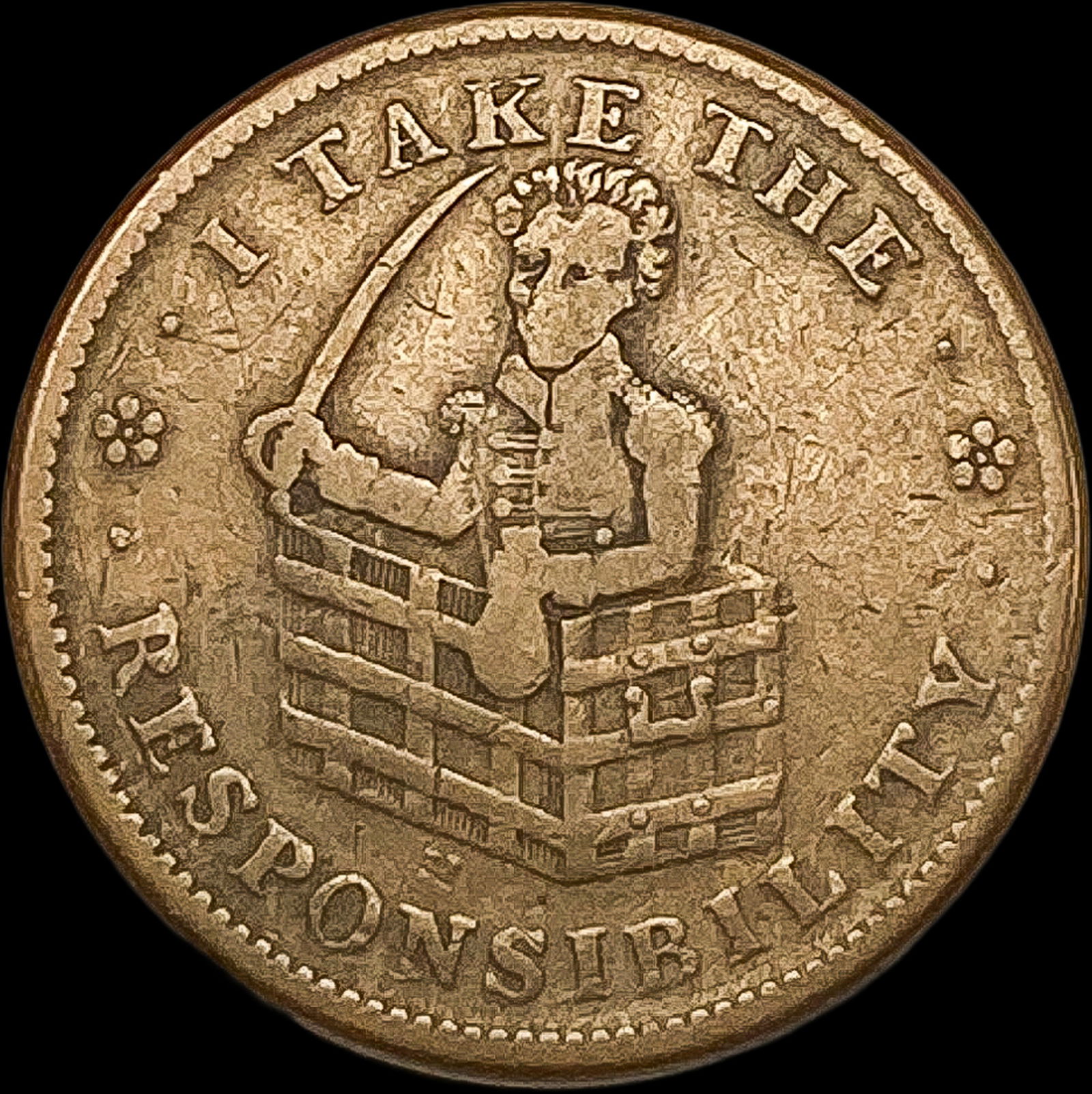 1837 Andrew Jackson Hard Times Token LIGHTLY CIRCULATED (1 of 2)