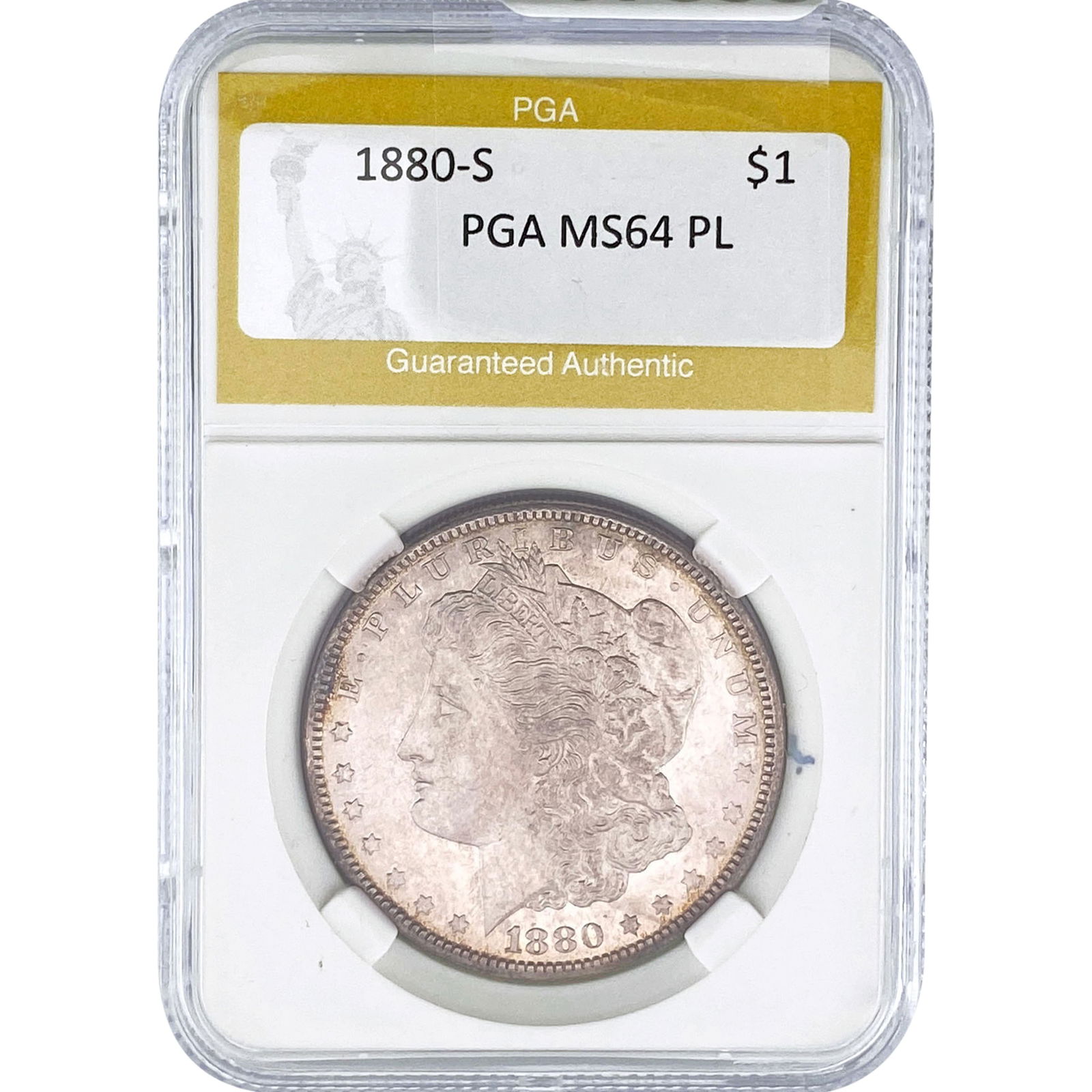1880-S Morgan Silver Dollar PGA MS64 PL: 1880-S Morgan Silver Dollar PGA MS64 PL