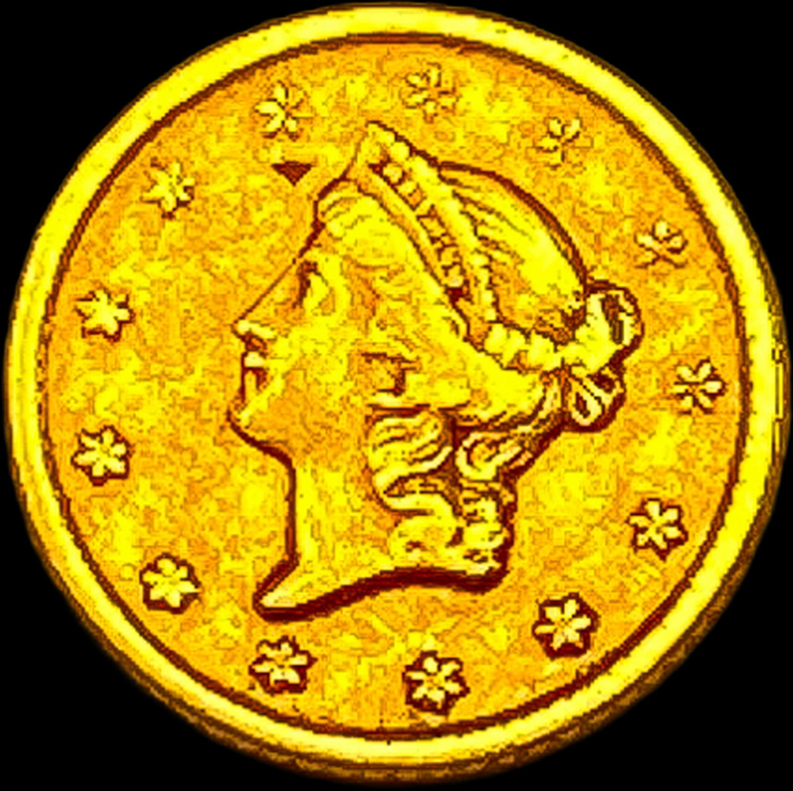 1849-O Gold $1 Liberty Head NEARLY UNCIRCULATED (1 of 2)