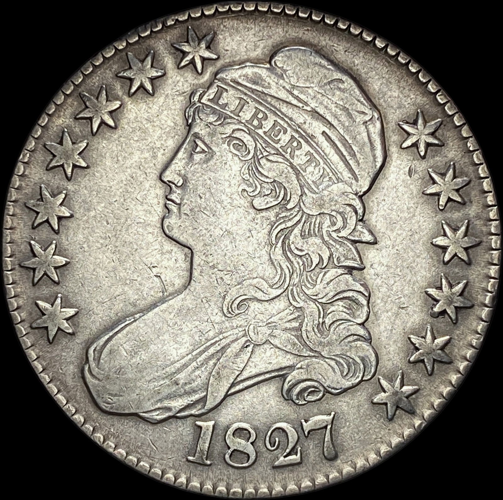 1827 Capped Bust Half Dollar NEARLY UNCIRCULATED (1 of 2)