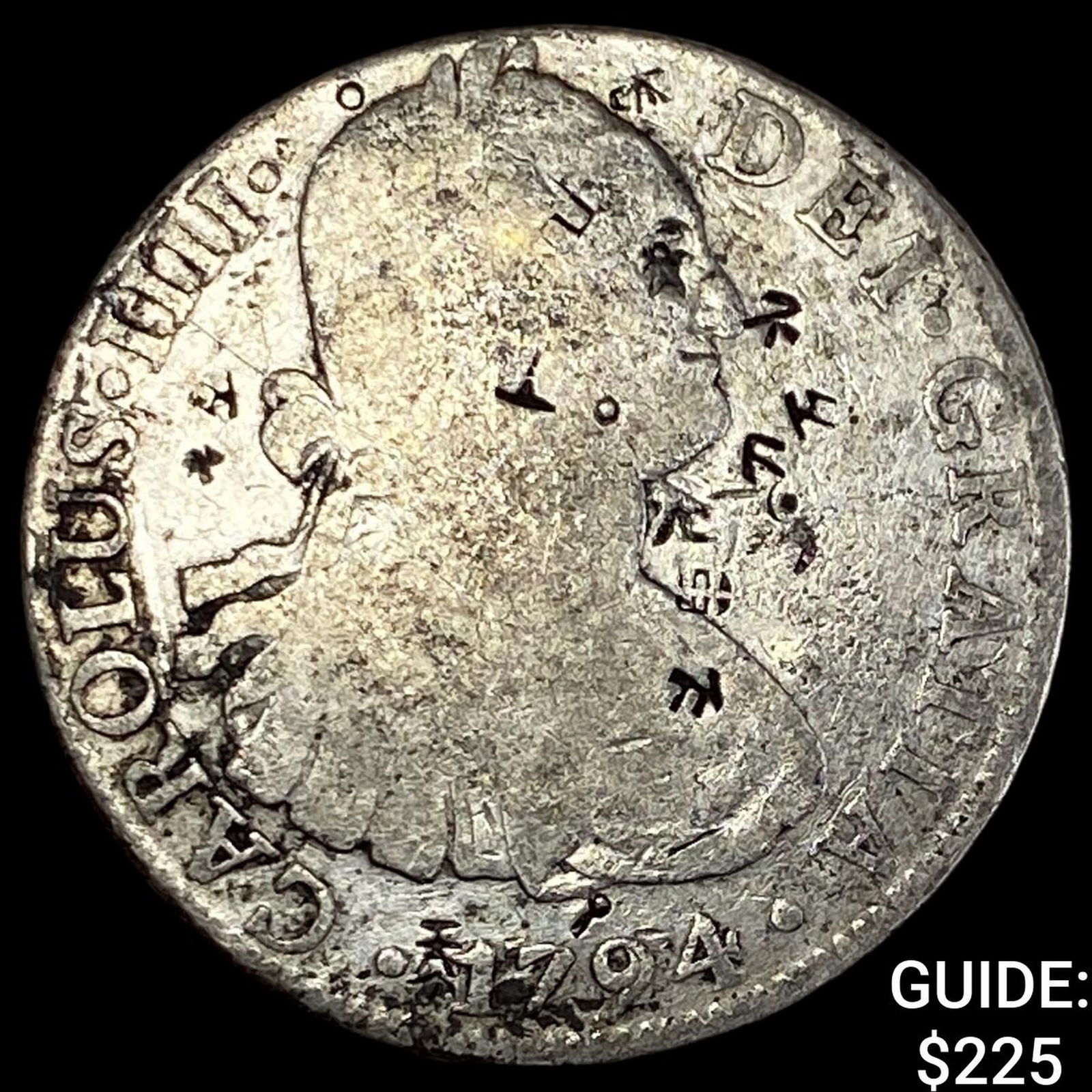 1794 Colonial Spain Silver 8 Reales Chopmarks NEARLY UNCIRCULATED (1 of 2)