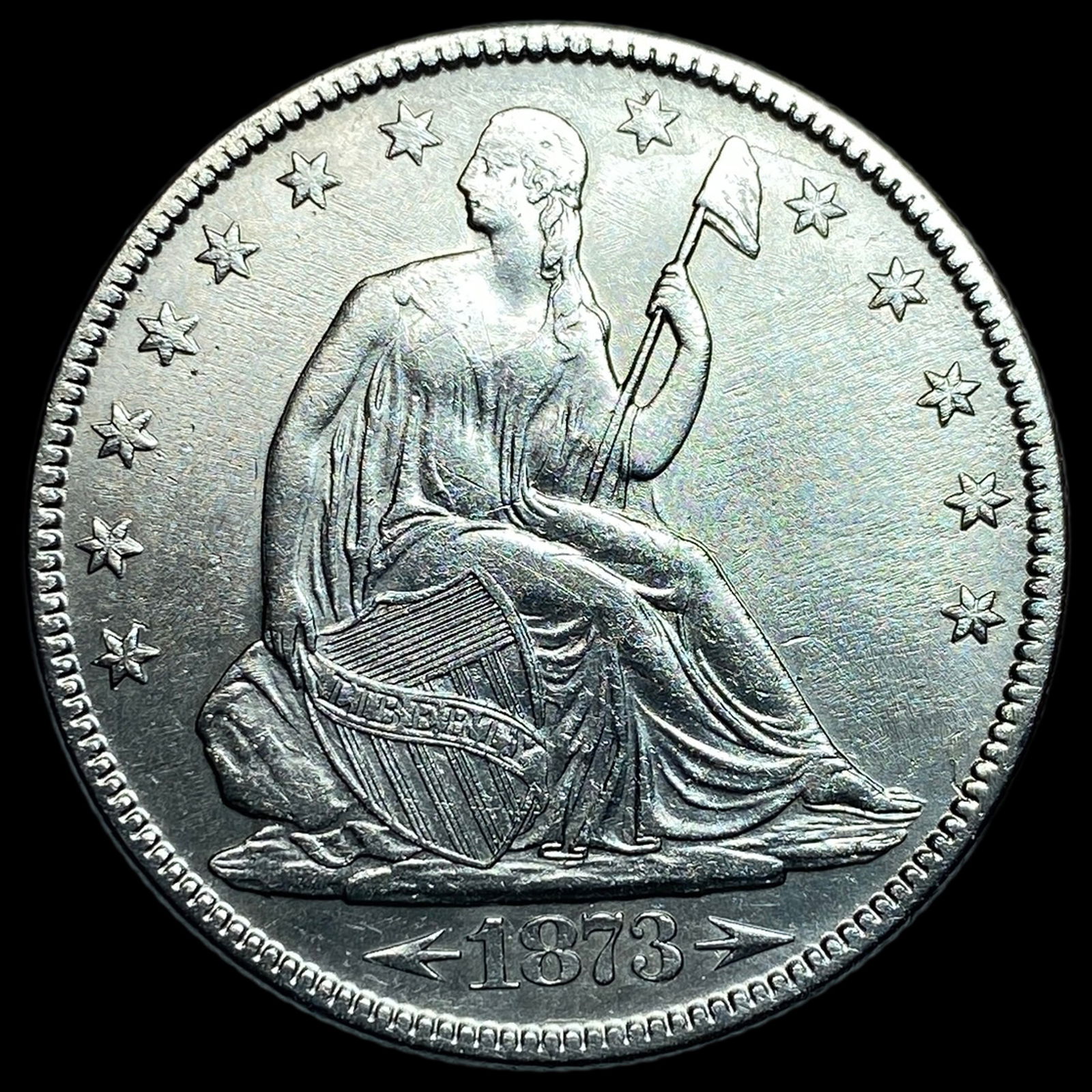 1873 Arrows Seated Liberty Half Dollar CLOSELY UNCIRCULATED (1 of 2)