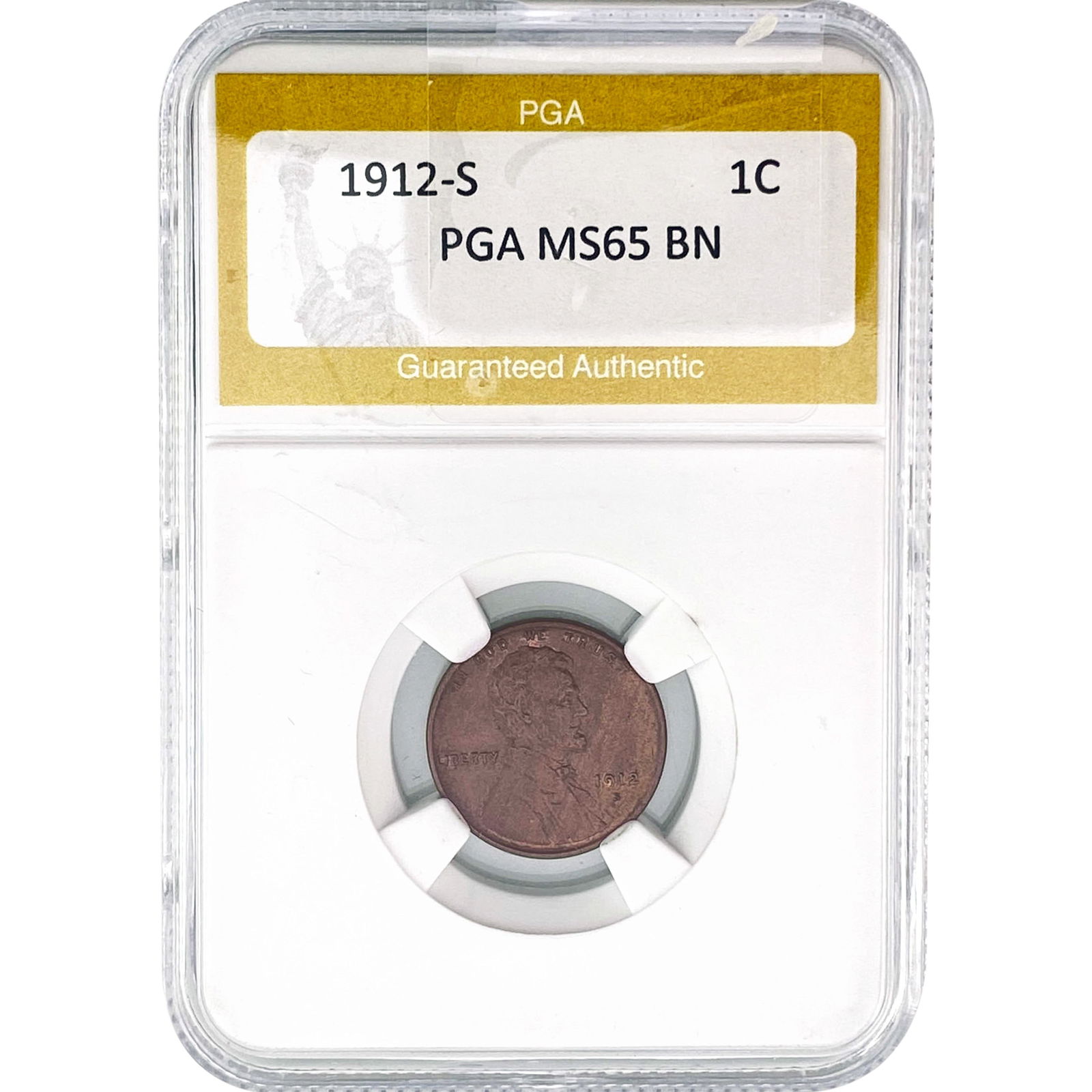 1912-S Wheat Cent PGA MS65 BN (1 of 2)