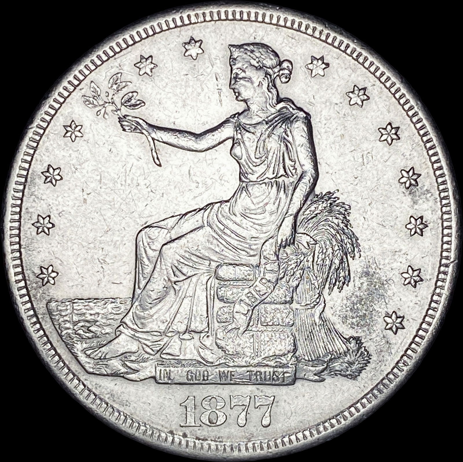 1877-S Silver Trade Dollar NEARLY UNCIRCULATED (1 of 2)