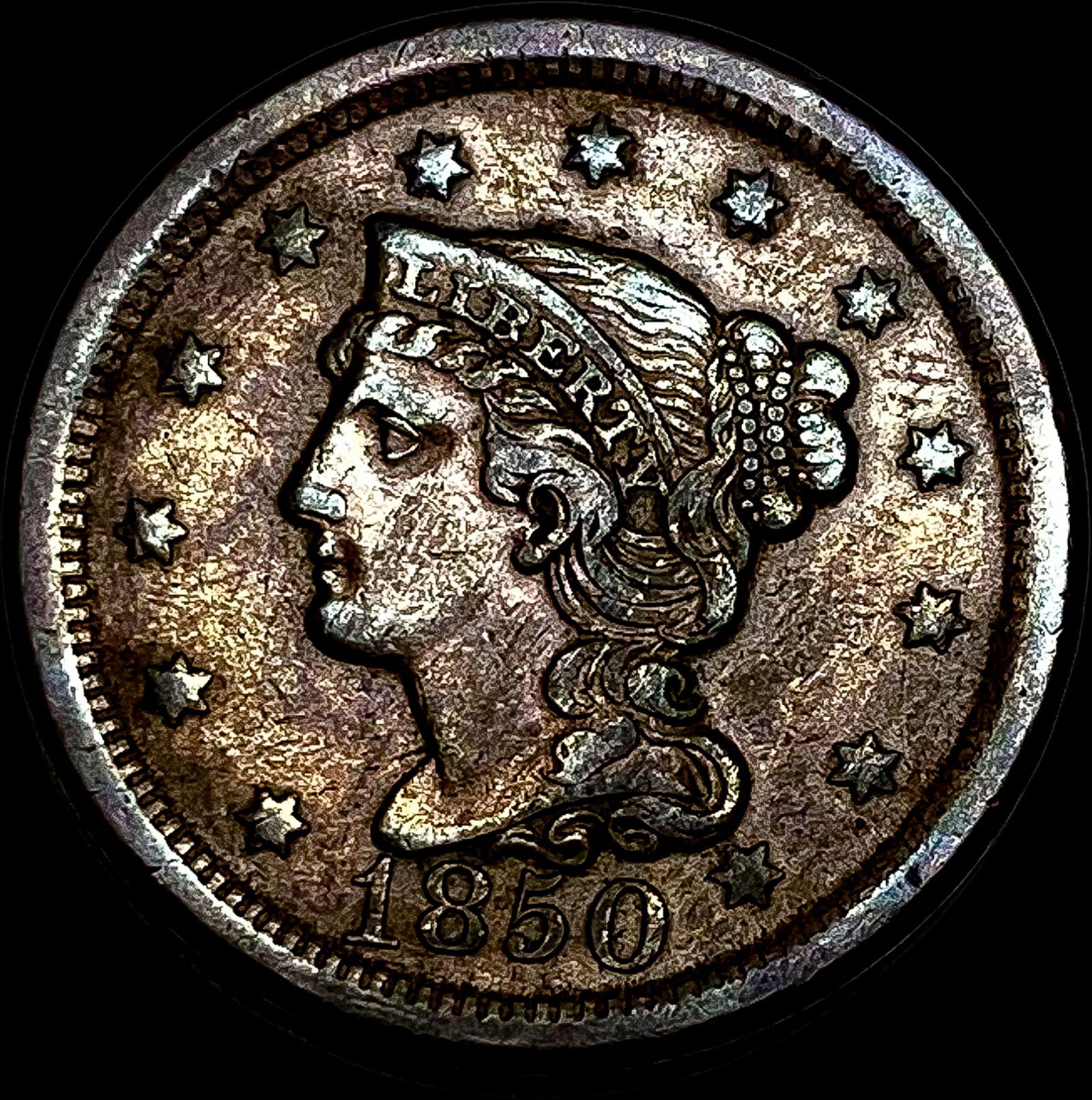 1850 Braided Hair Large Cent NEARLY UNCIRCULATED (1 of 2)