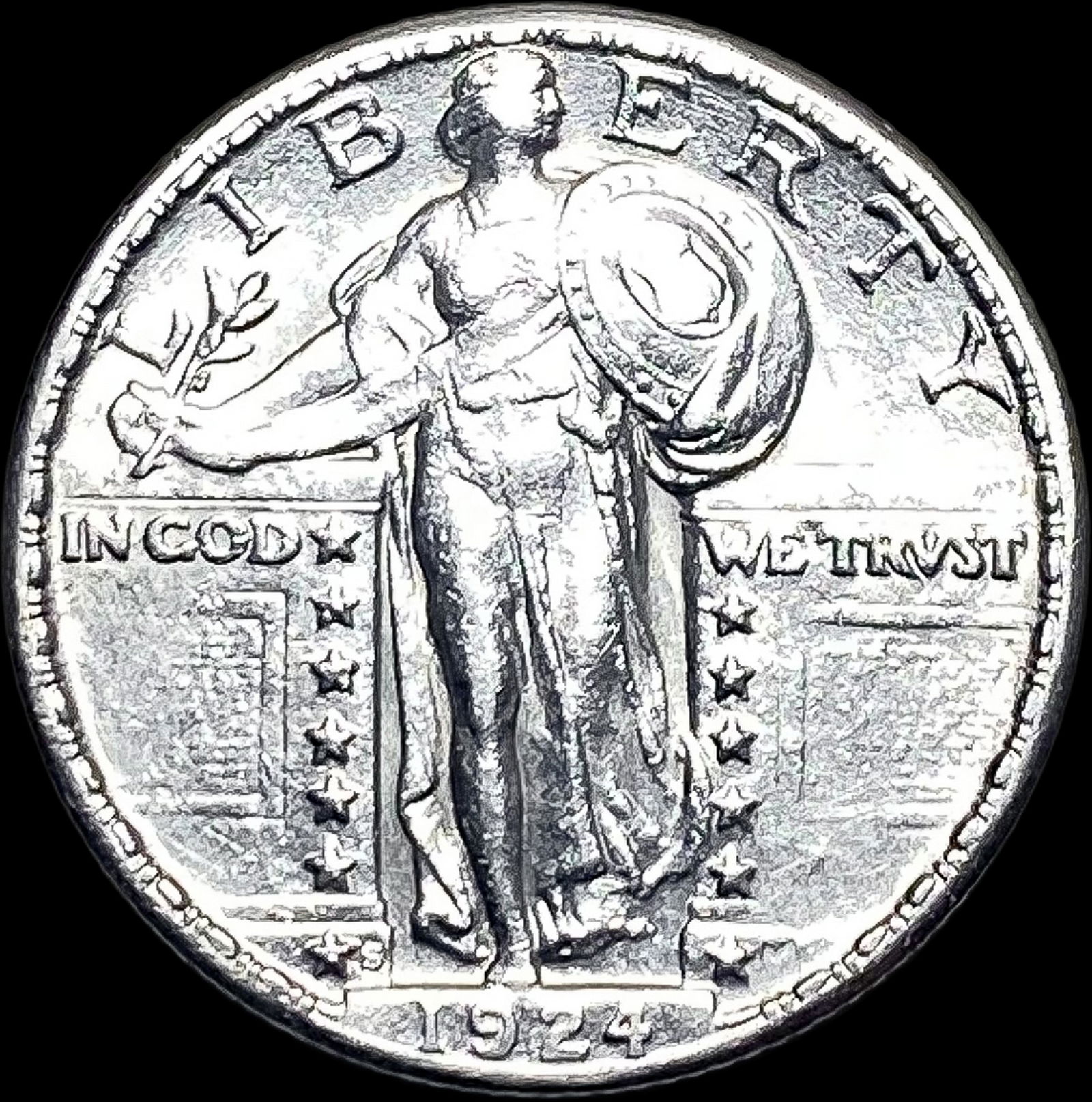 1924-S Standing Liberty Silver Quarter UNC (1 of 2)