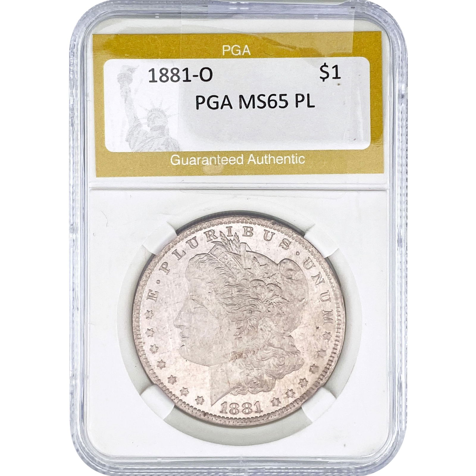 1881-O Morgan Silver Dollar PGA MS65 PL: 1881-O Morgan Silver Dollar PGA MS65 PL