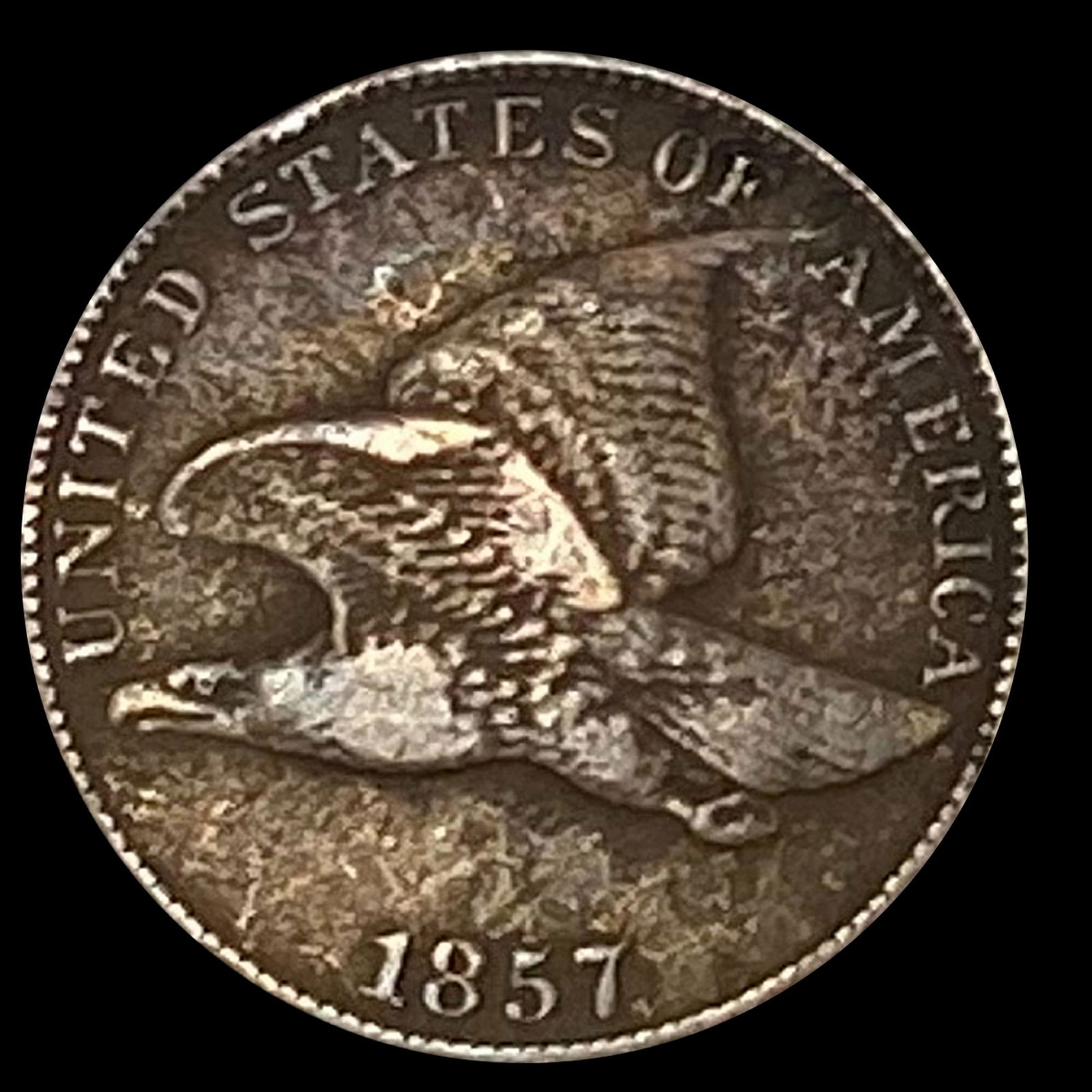 1857 Flying Eagle Cent NEARLY UNCIRCULATED (1 of 2)