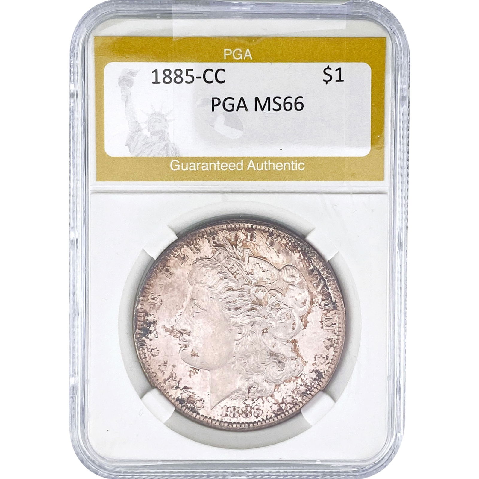 1885-CC Morgan Silver Dollar PGA MS66: 1885-CC Morgan Silver Dollar PGA MS66
