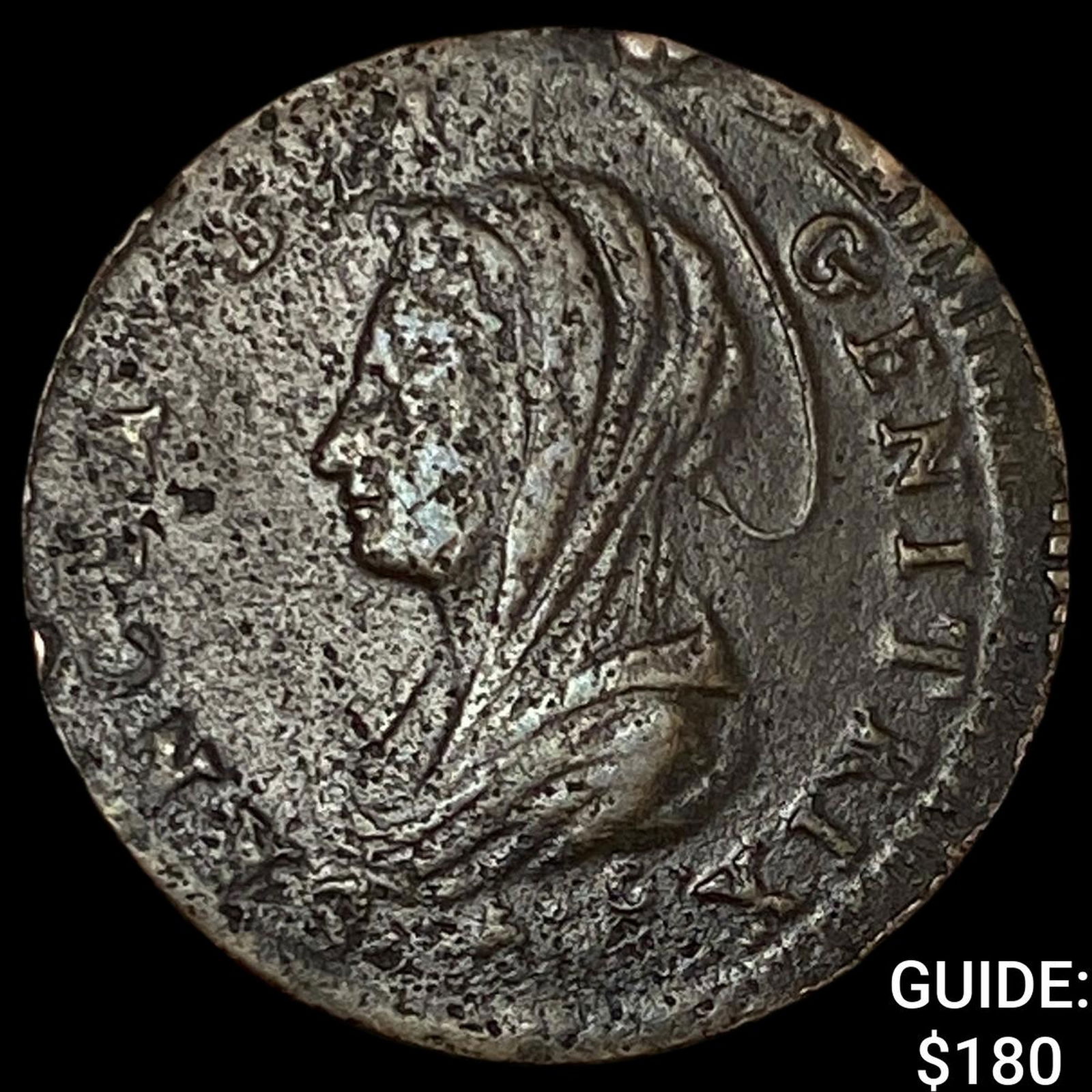 1797 Papal States Pius VI 5 Copper Baiocchi NEARLY UNCIRCULATED (1 of 2)