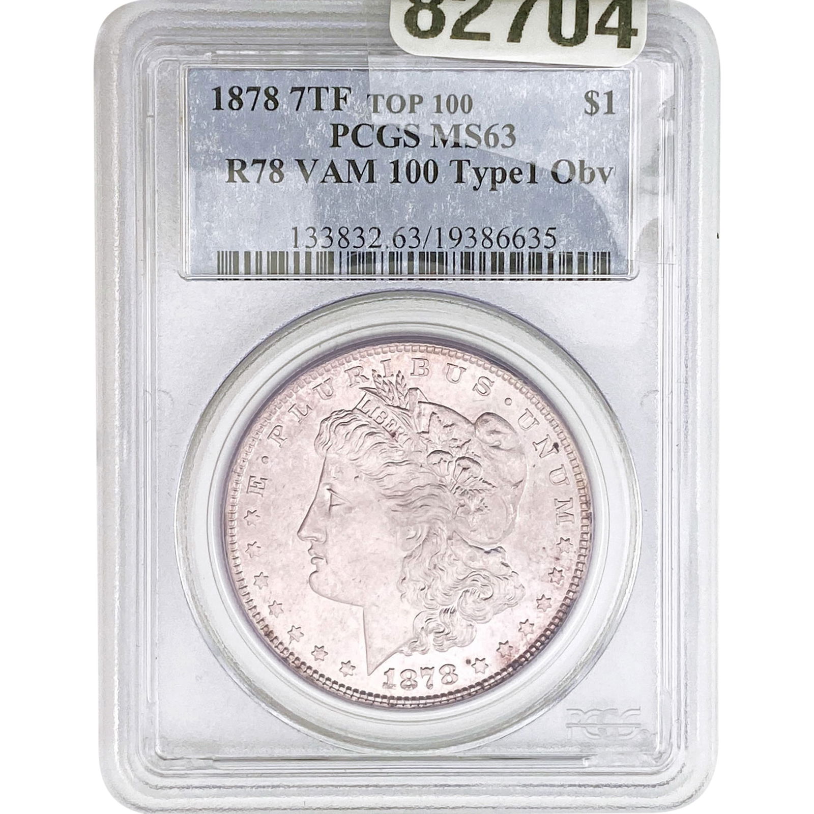 1878 Rev 78 Morgan Silver Dollar PCGS MS63 VAM 100: 1878 Rev 78 Morgan Silver Dollar PCGS MS63 VAM 100