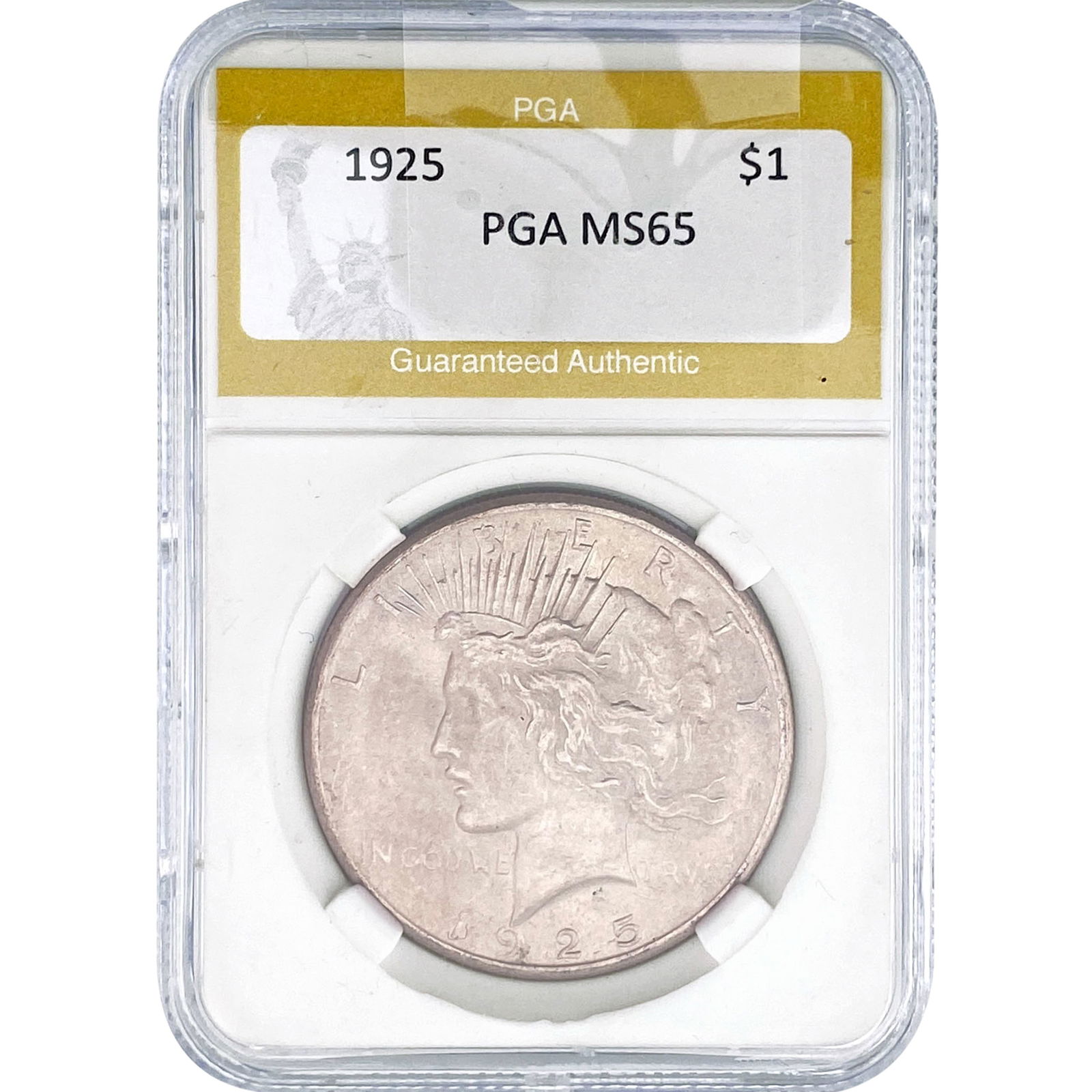 1925 Silver Peace Dollar PGA MS65: 1925 Silver Peace Dollar PGA MS65