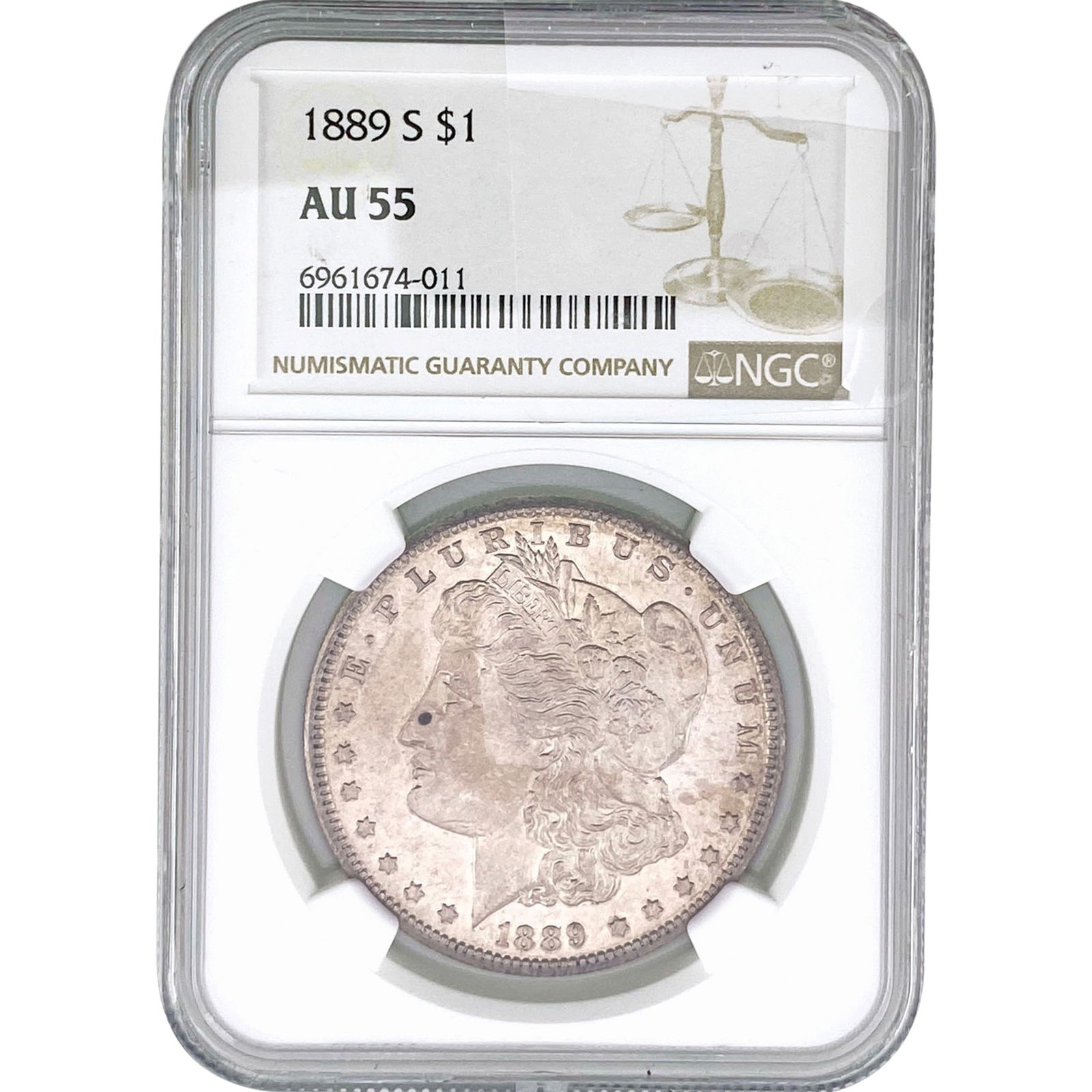 1889-S Morgan Silver Dollar NGC AU55 (1 of 2)