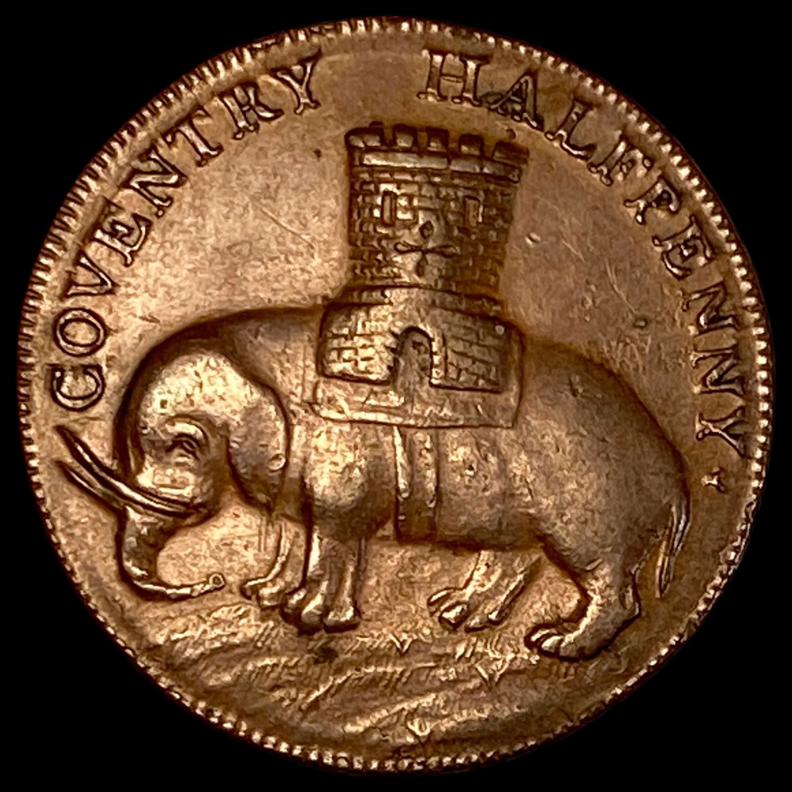 1792 Warwickshire Jeton Bronze Coventry Half-Penny UNCIRCULATED (1 of 2)