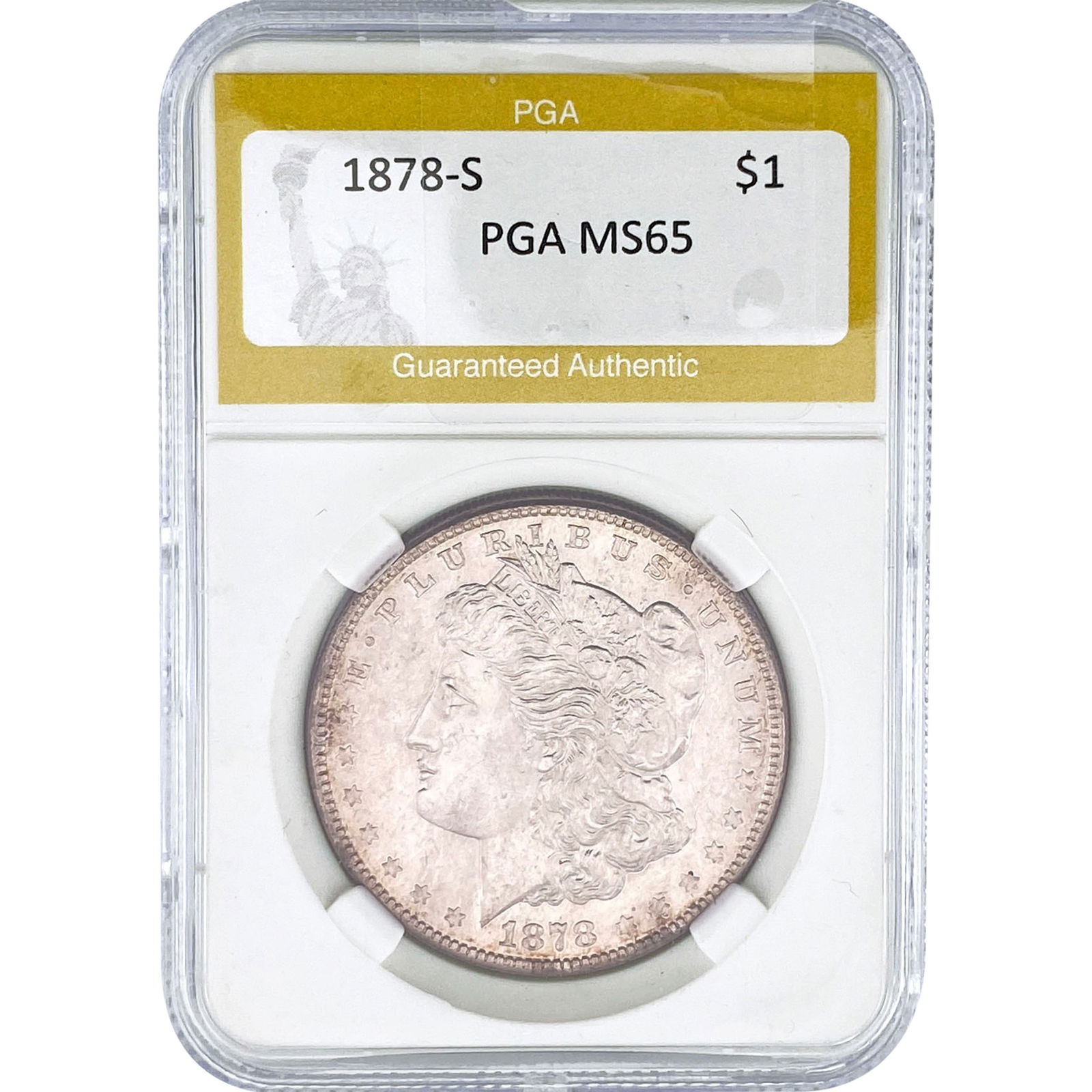1878-S Morgan Silver Dollar PGA MS65: 1878-S Morgan Silver Dollar PGA MS65