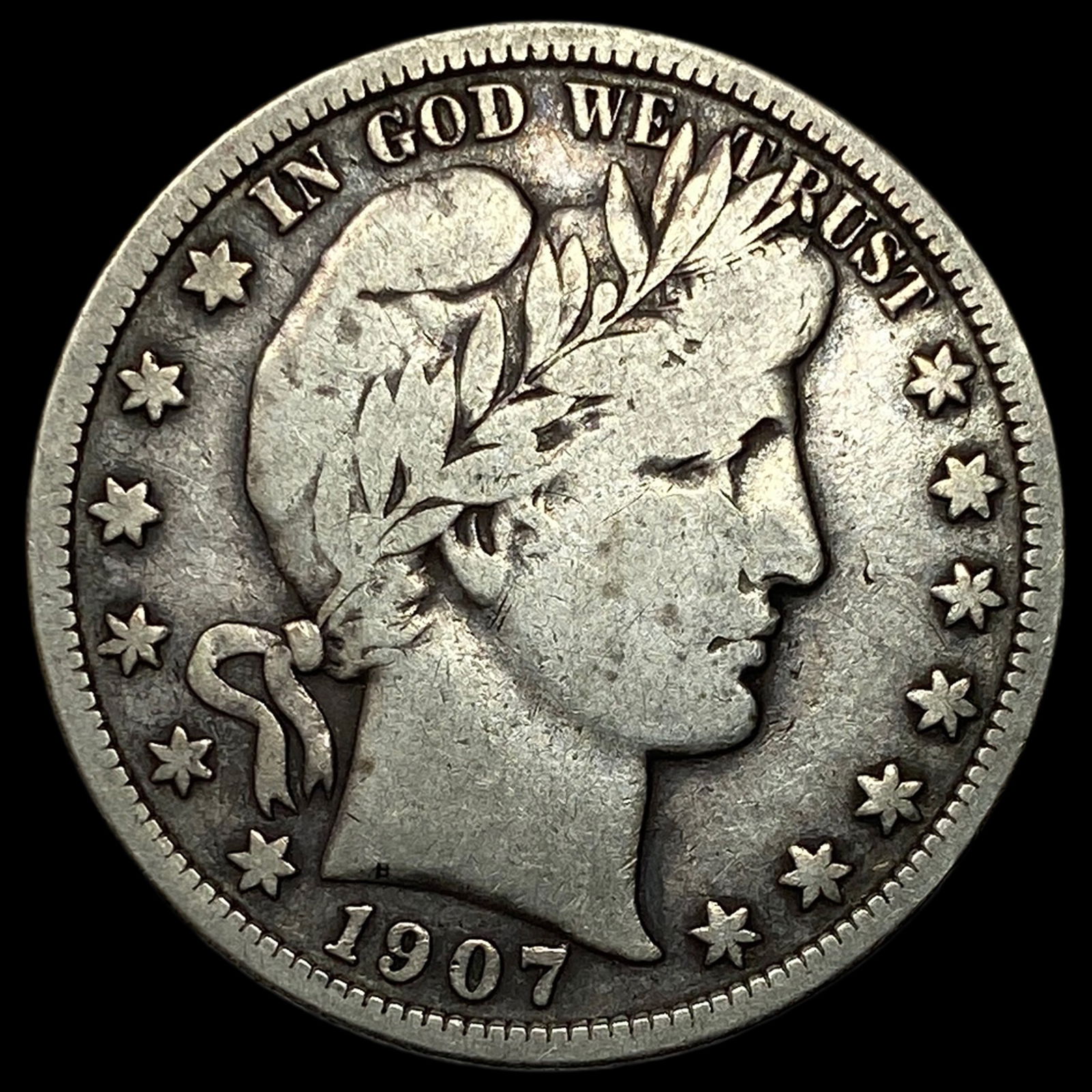 1907-S Silver Barber Half Dollar LIGHTLY CIRCULATED (1 of 2)