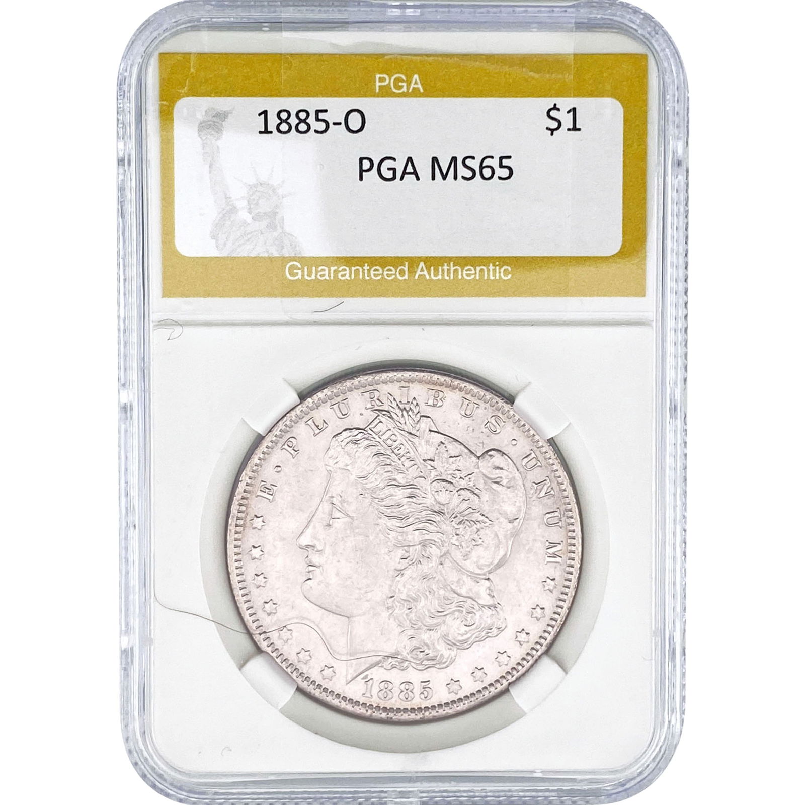 1885-O Morgan Silver Dollar PGA MS65: 1885-O Morgan Silver Dollar PGA MS65