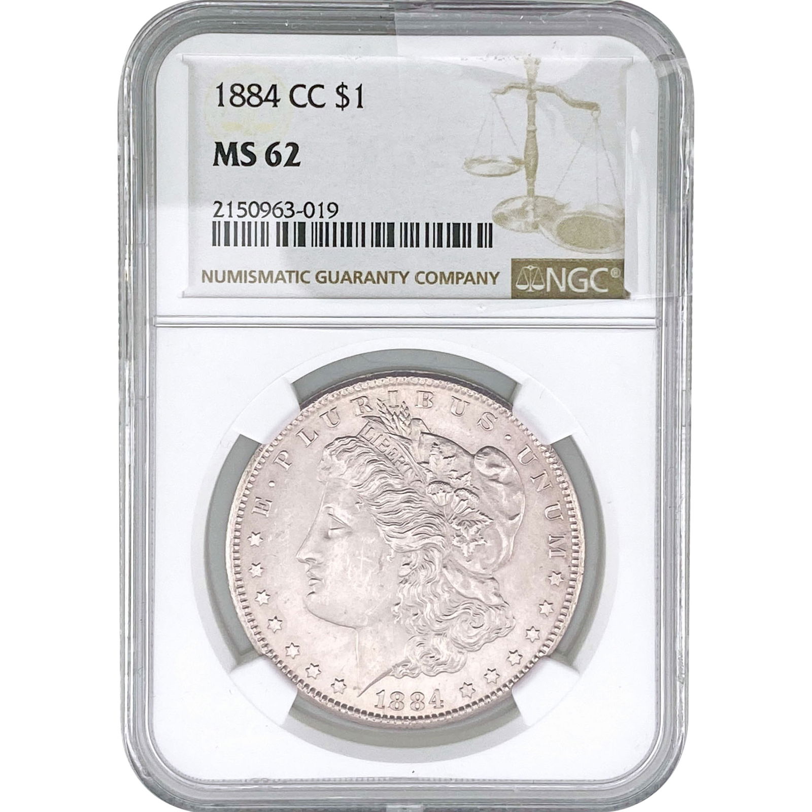 1884-CC Morgan Silver Dollar NGC MS62 (1 of 2)