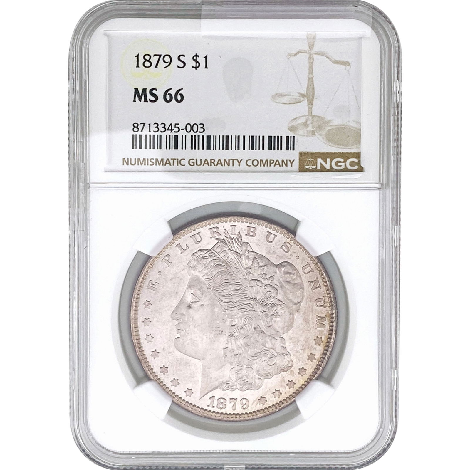 1879-S Morgan Silver Dollar NGC MS66: 1879-S Morgan Silver Dollar NGC MS66