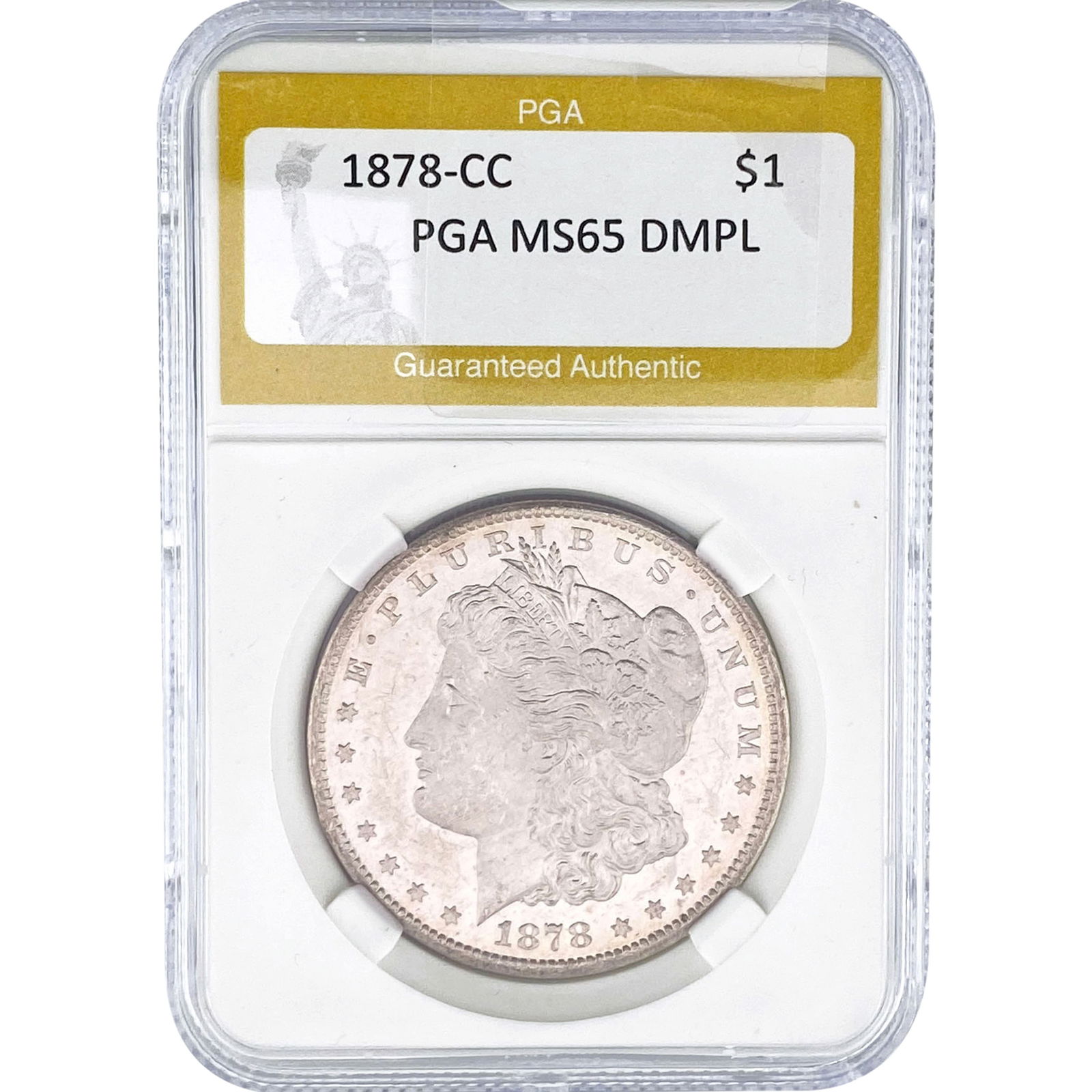 1878-CC Morgan Silver Dollar PGA MS65 DMPL: 1878-CC Morgan Silver Dollar PGA MS65 DMPL
