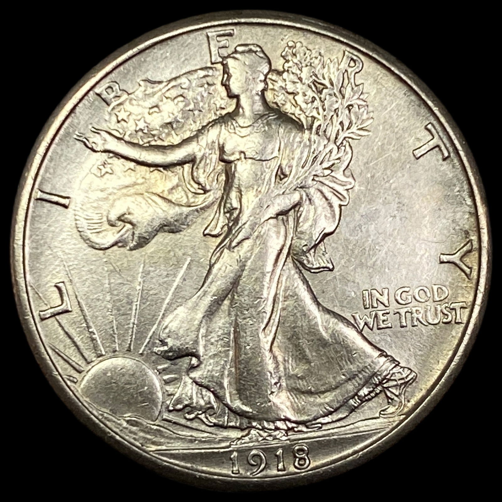 1918-S Silver Walking Liberty Half Dollar CLOSELY UNCIRCULATED (1 of 2)