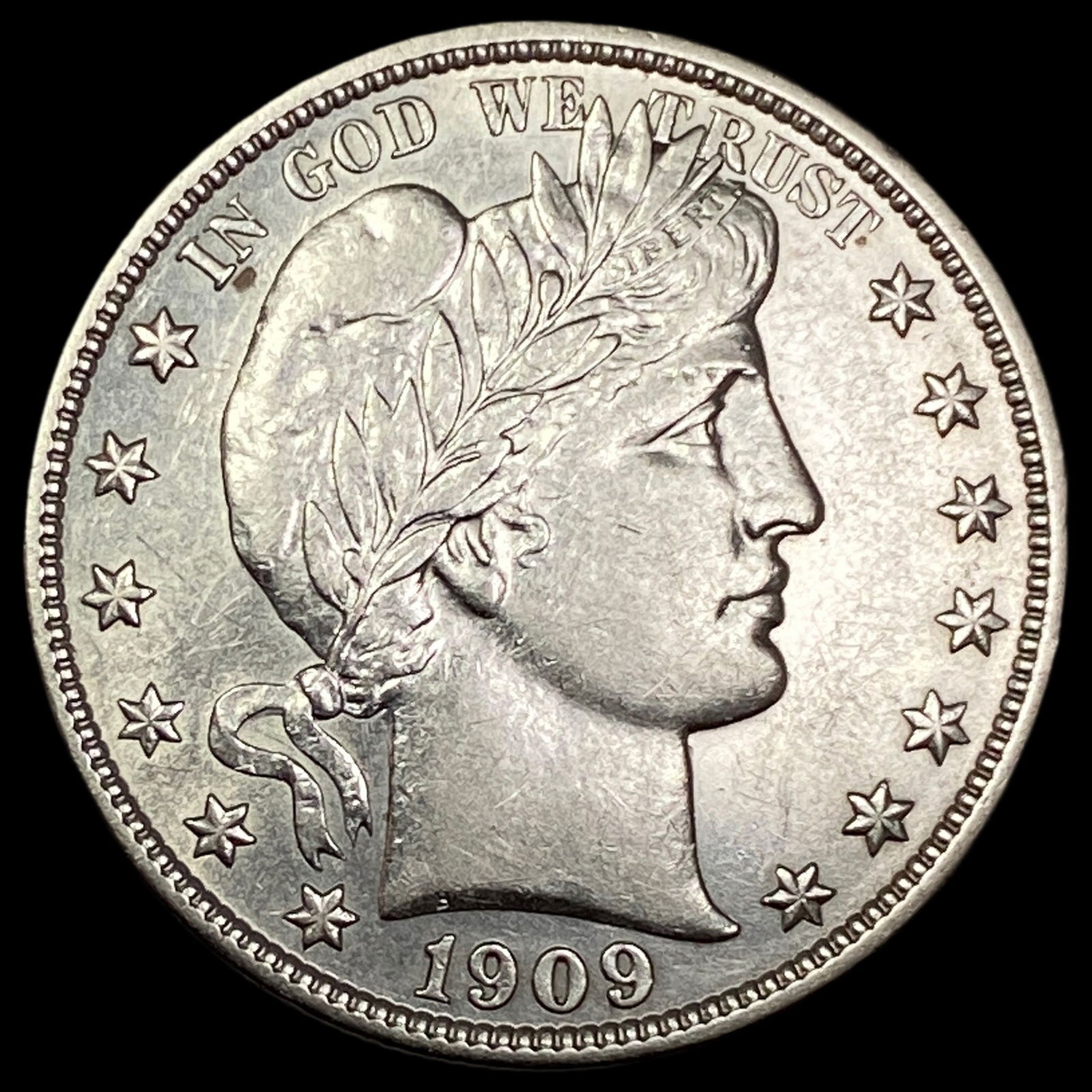 1909-S Silver Barber Half Dollar CLOSELY UNCIRCULATED (1 of 2)