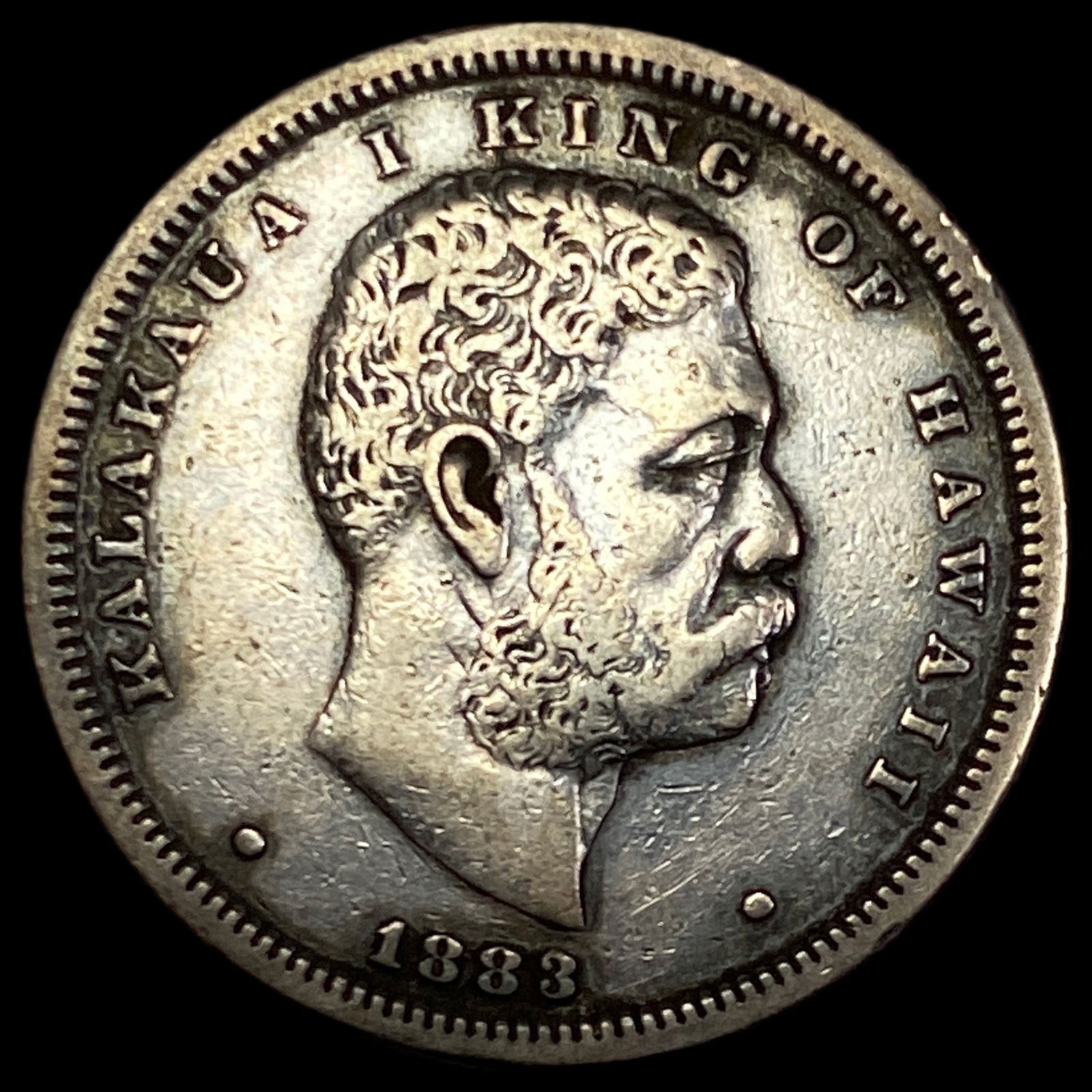 1883 Silver Hawaiian 1/2 Dollar ABOUT UNCIRCULATED (1 of 2)
