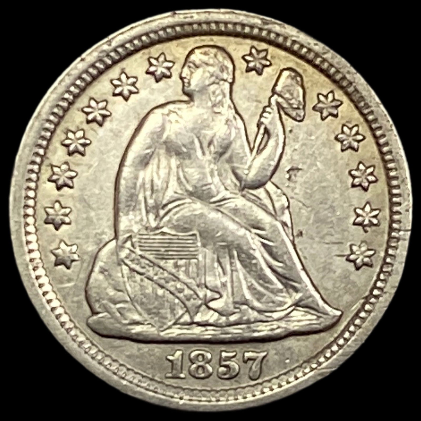 1857 Seated Liberty Dime CLOSELY UNCIRCULATED (1 of 2)