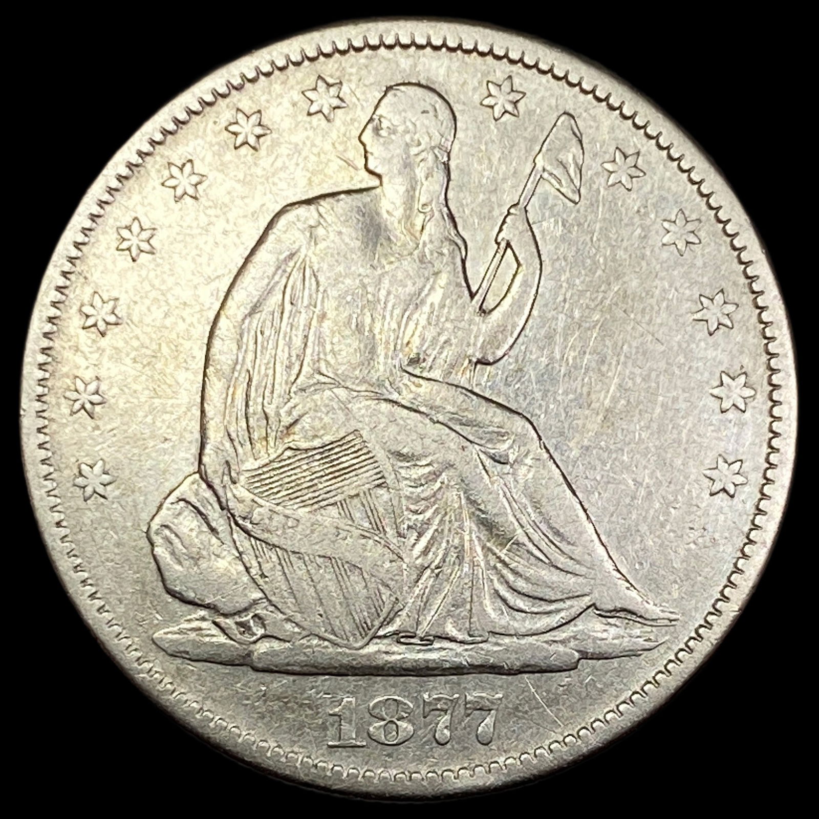 1877-S Seated Liberty Half Dollar CLOSELY UNCIRCULATED (1 of 2)