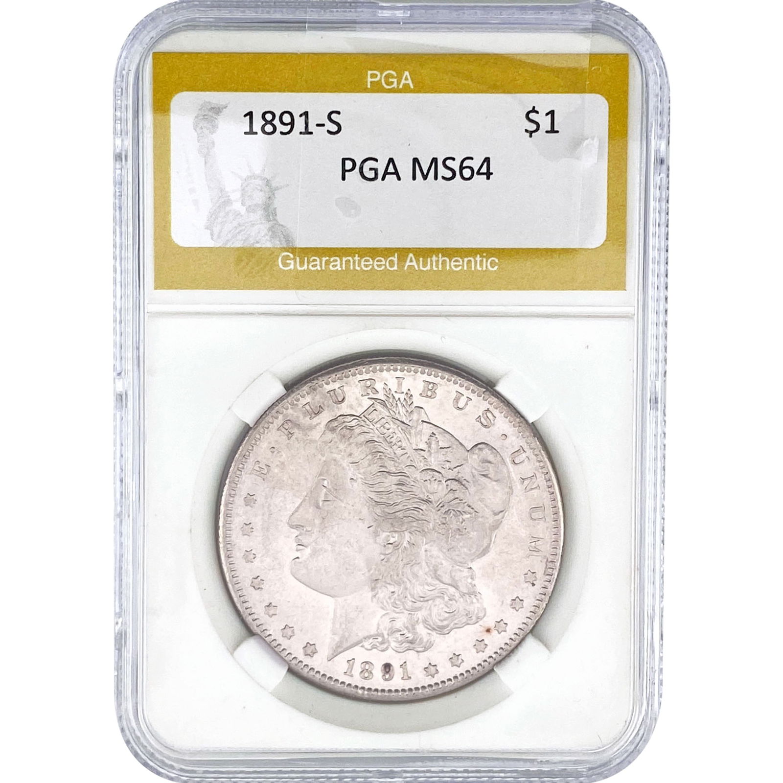 1891-S Morgan Silver Dollar PGA MS64 (1 of 2)
