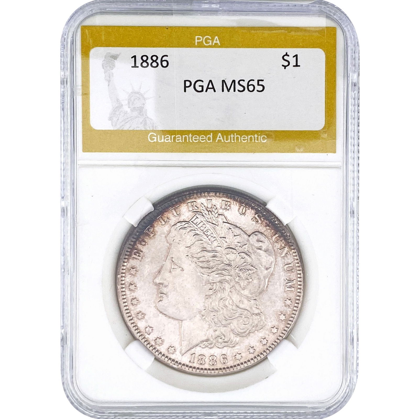 1886 Morgan Silver Dollar PGA MS65: 1886 Morgan Silver Dollar PGA MS65