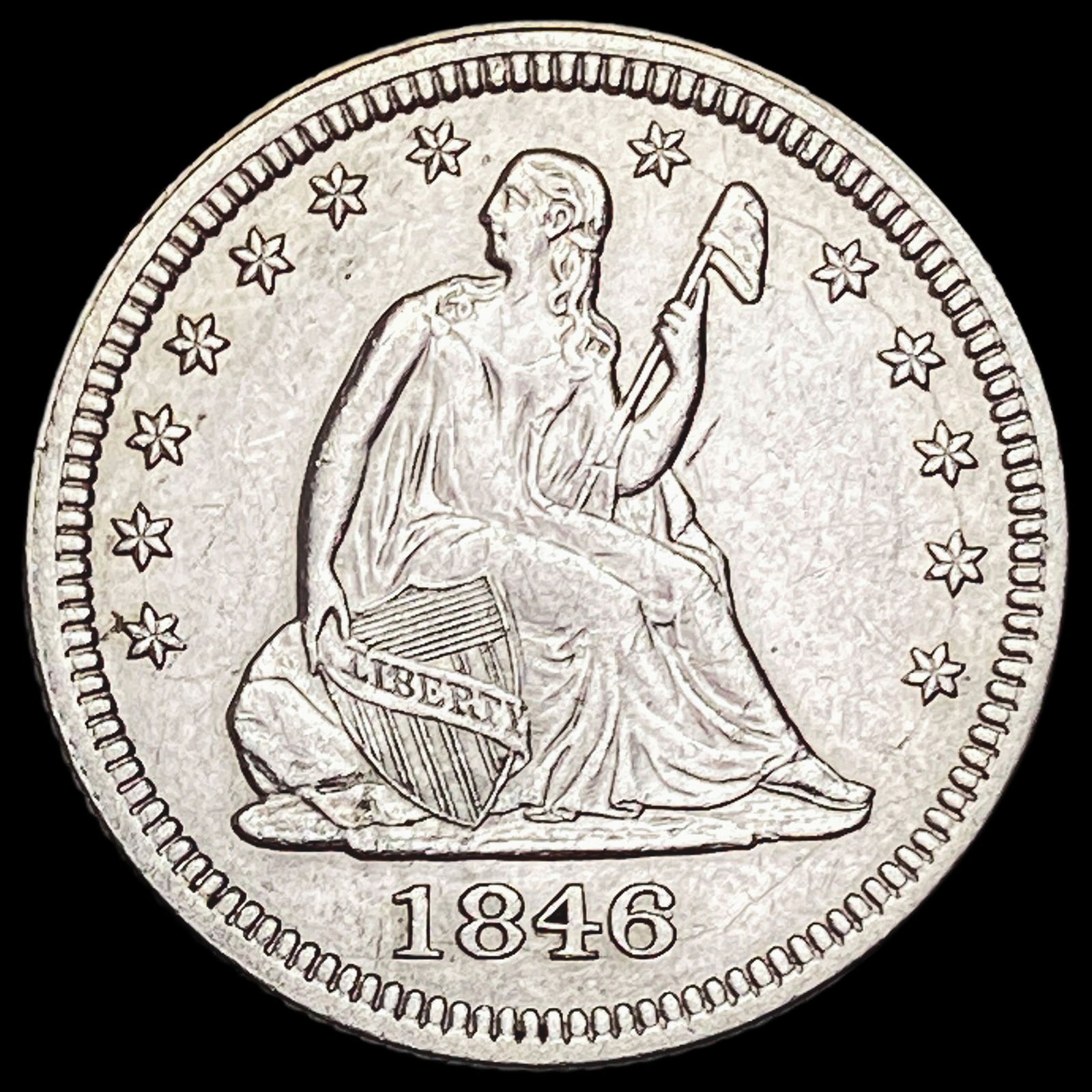 1846 Seated Liberty Quarter CHOICE AU (1 of 2)