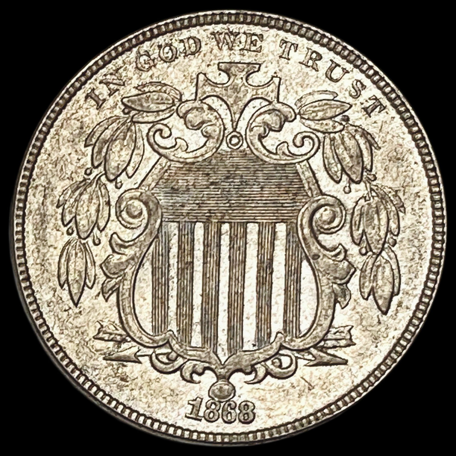 1868 Shield Nickel CLOSELY UNCIRCULATED (1 of 2)