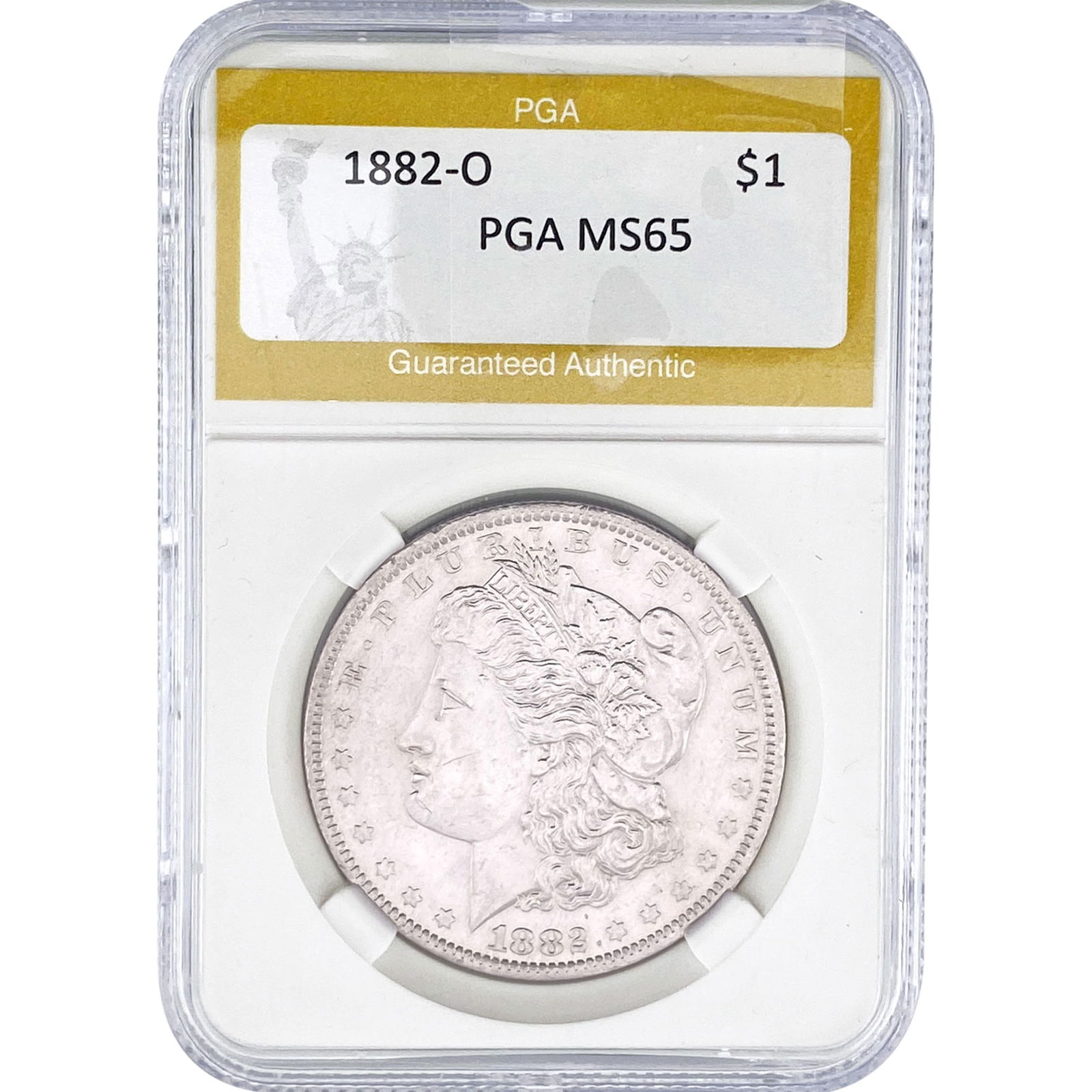 1882-O Morgan Silver Dollar PGA MS65: 1882-O Morgan Silver Dollar PGA MS65