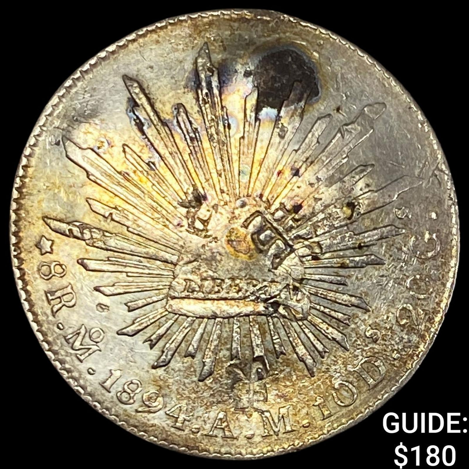 1894 Mexico Silver 1 Peso Chopmarks NEARLY UNCIRCULATED (1 of 2)