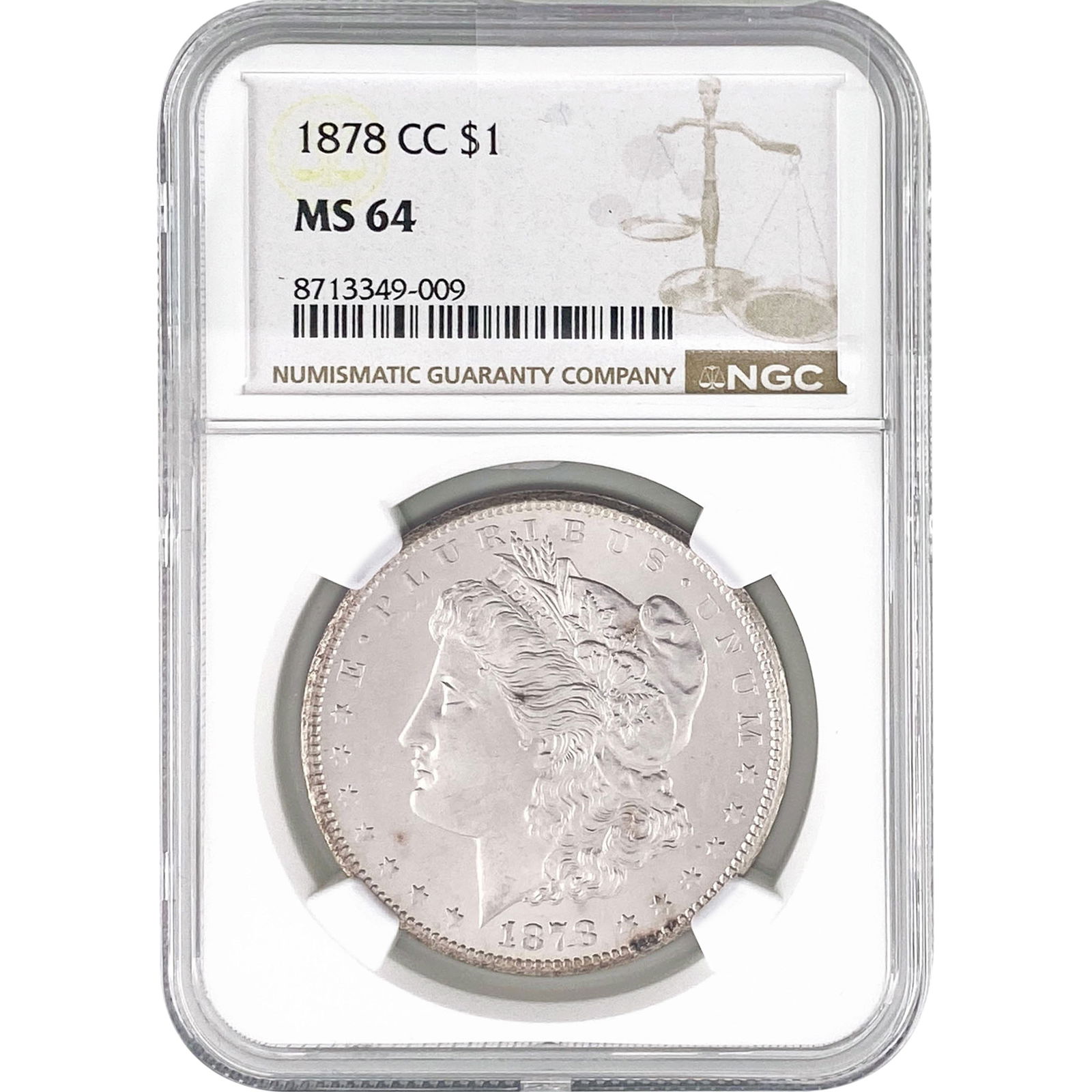 1878-CC Morgan Silver Dollar NGC MS64: 1878-CC Morgan Silver Dollar NGC MS64