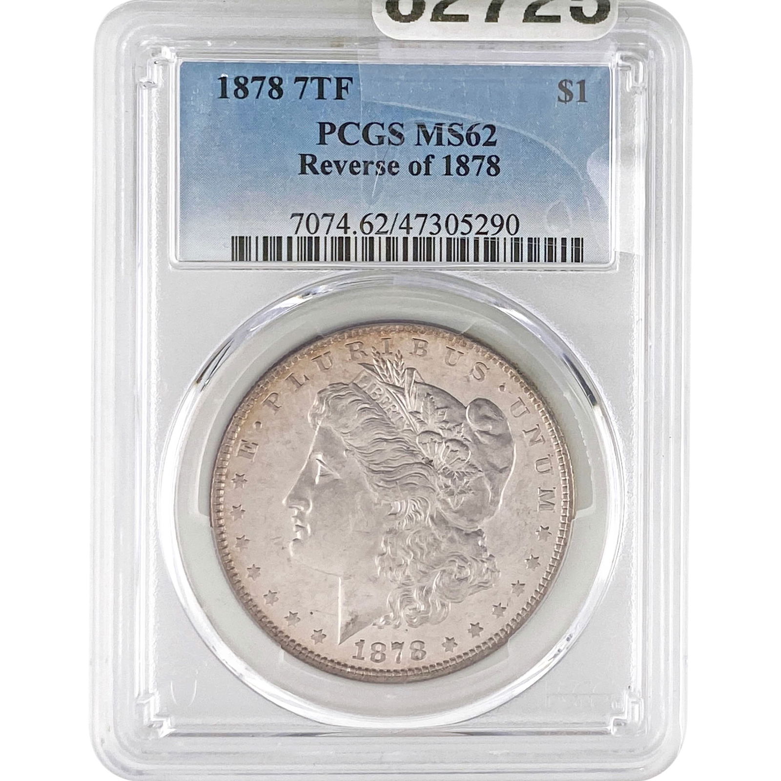 1878 Rev. 1878 Morgan Silver Dollar PCGS MS62: 1878 Rev. 1878 Morgan Silver Dollar PCGS MS62