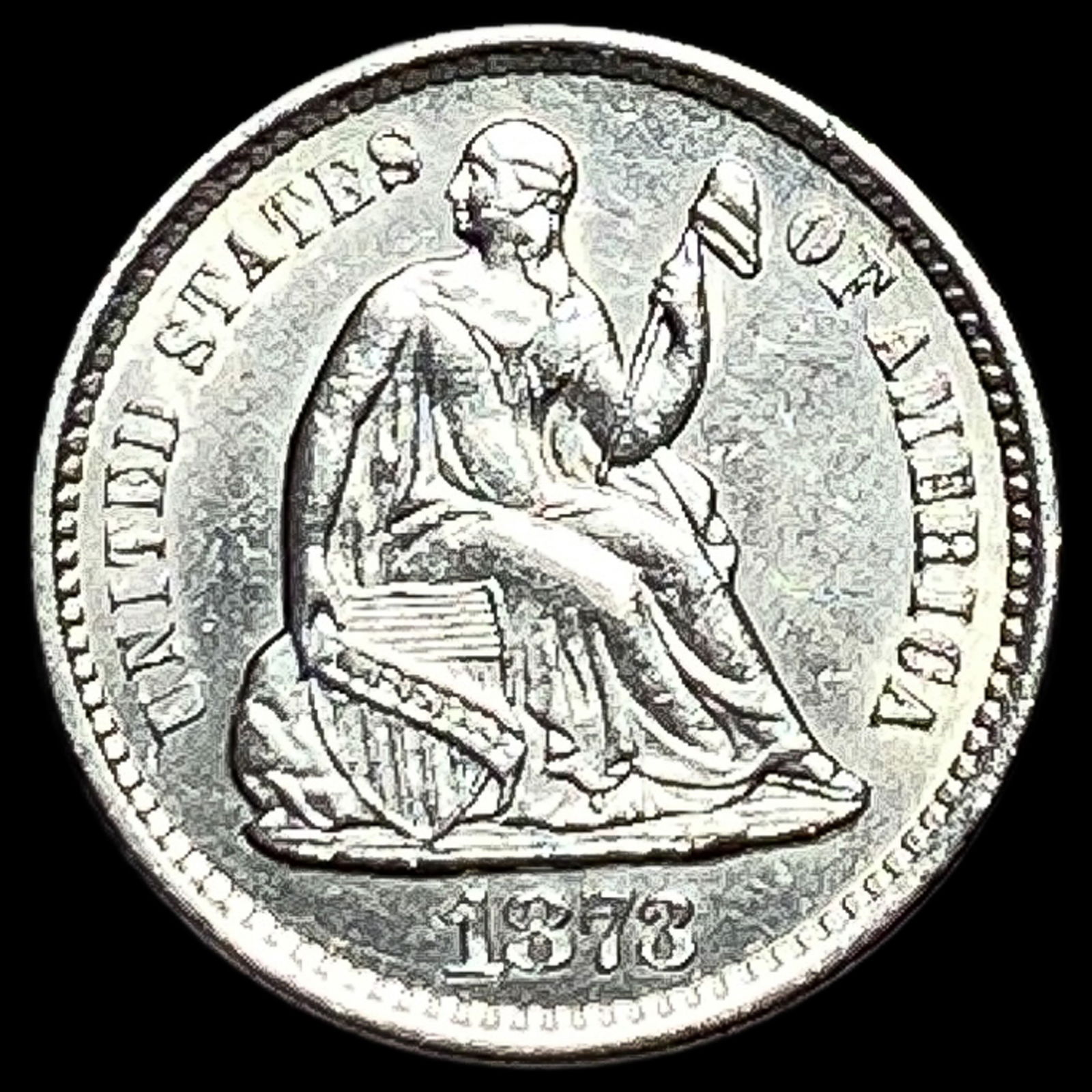 1873-S Silver Seated Liberty Dime UNCIRCULATED (1 of 2)
