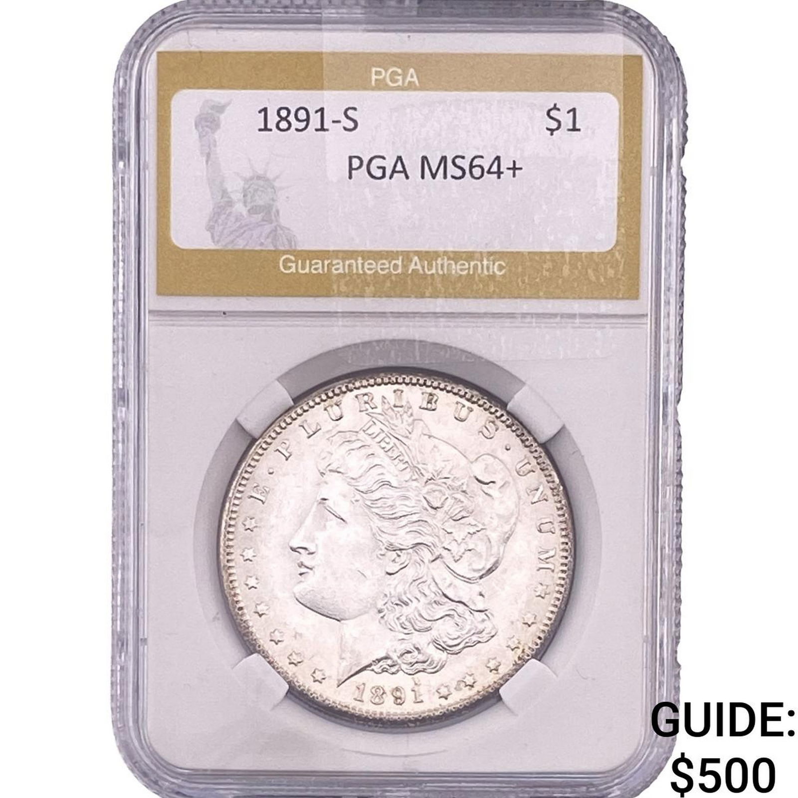 1891-S Morgan Silver Dollar PGA MS64+ (1 of 2)