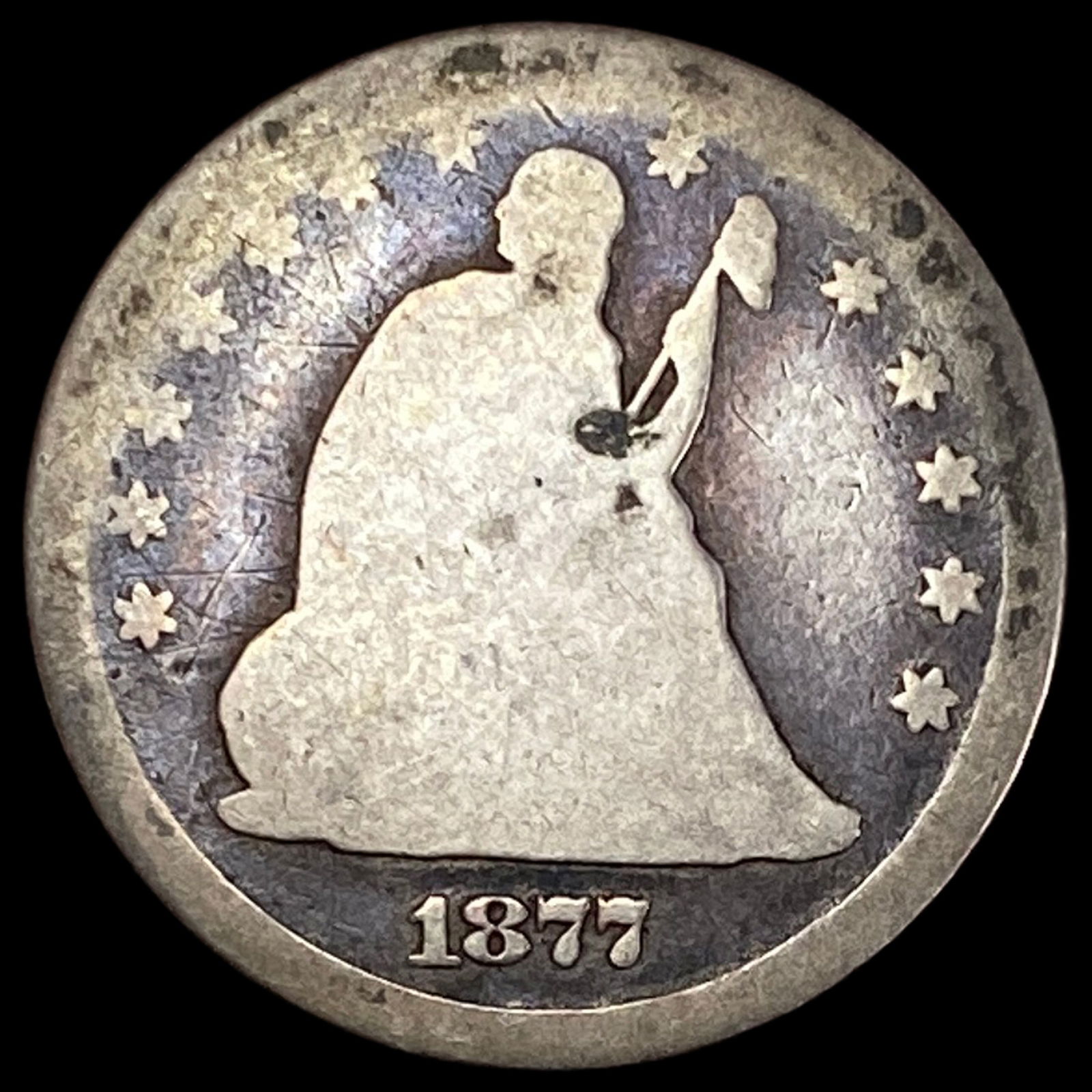 1877-CC Seated Liberty Quarter NICELY CIRCULATED (1 of 2)