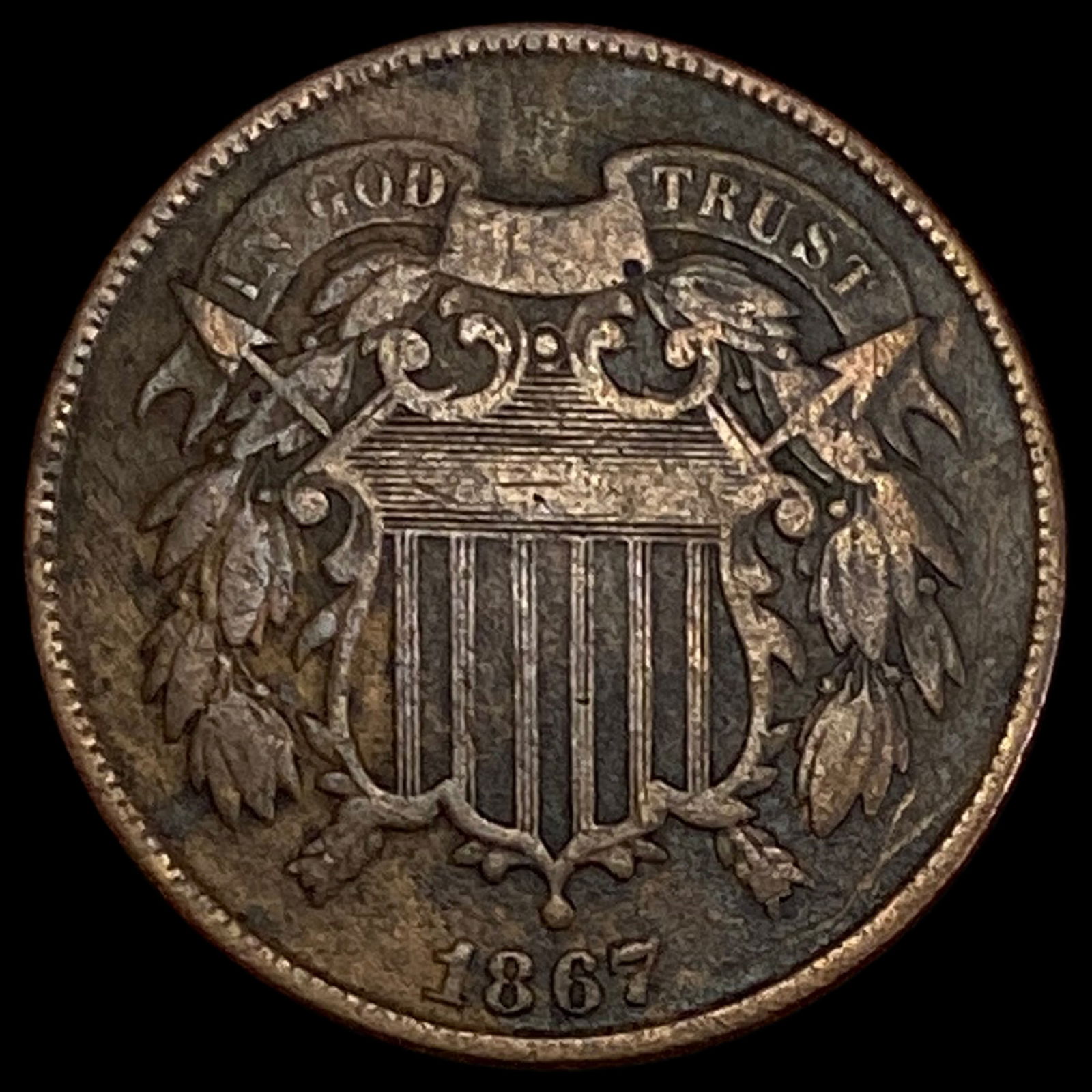 1867 Two-Cent Piece LIGHTLY CIRCULATED (1 of 2)