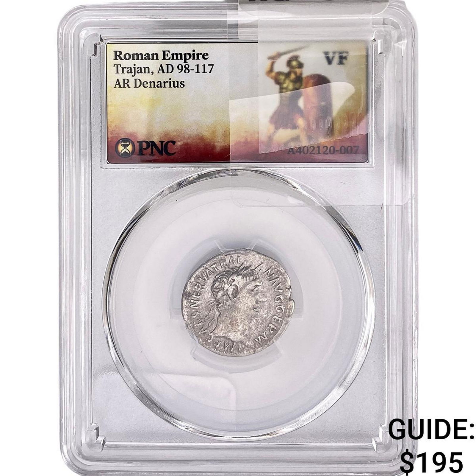 Roman Trajan, AD 98-117 AR Denarius PNC VF: Roman Trajan, AD 98-117 AR Denarius PNC VF