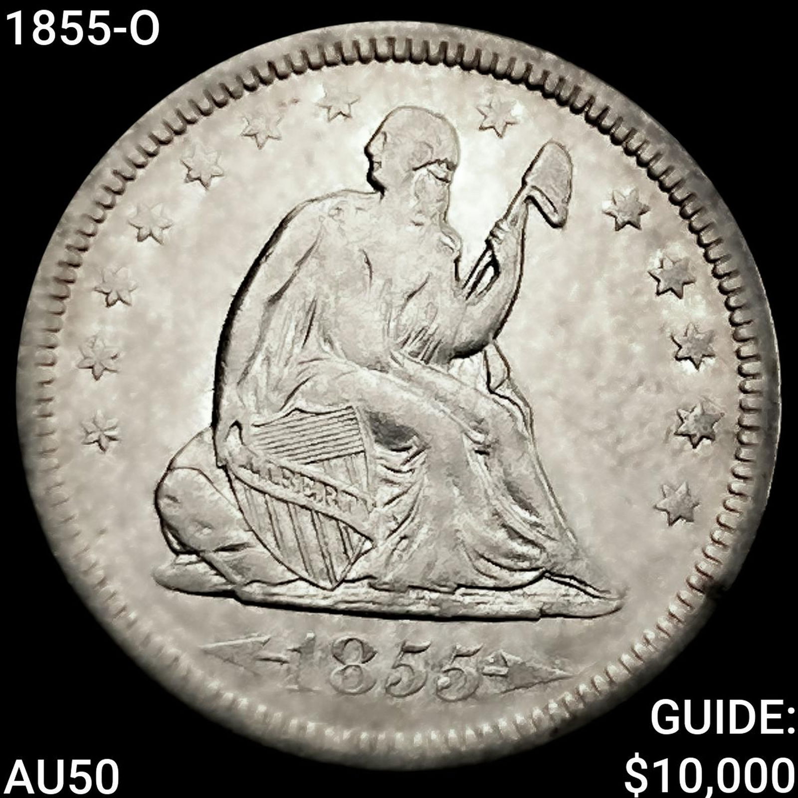 1855-O Seated Liberty Quarter: 1855-O Seated Liberty Quarter