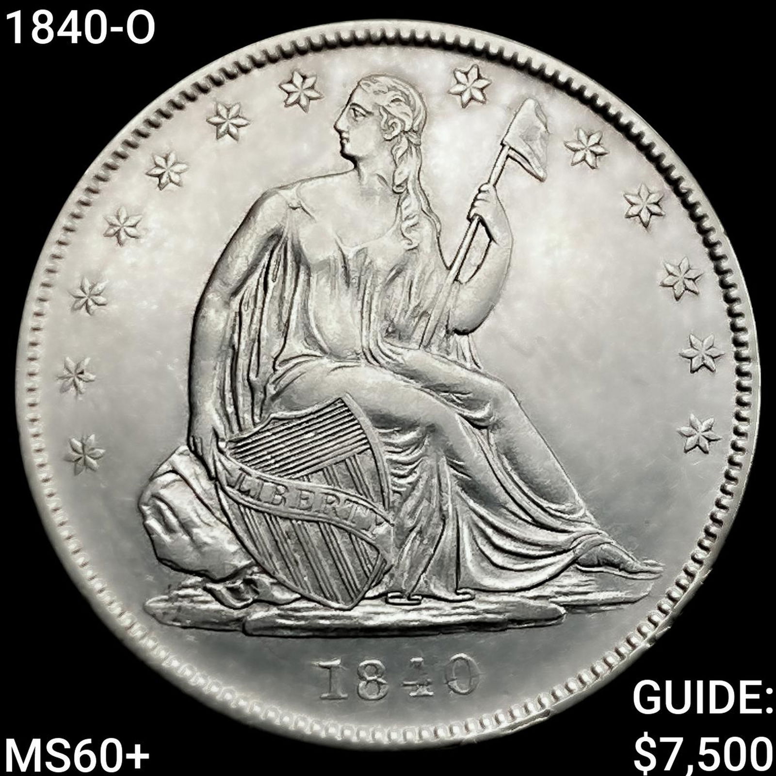 1840-O Seated Liberty Half Dollar UNCIRCULATED + (1 of 2)